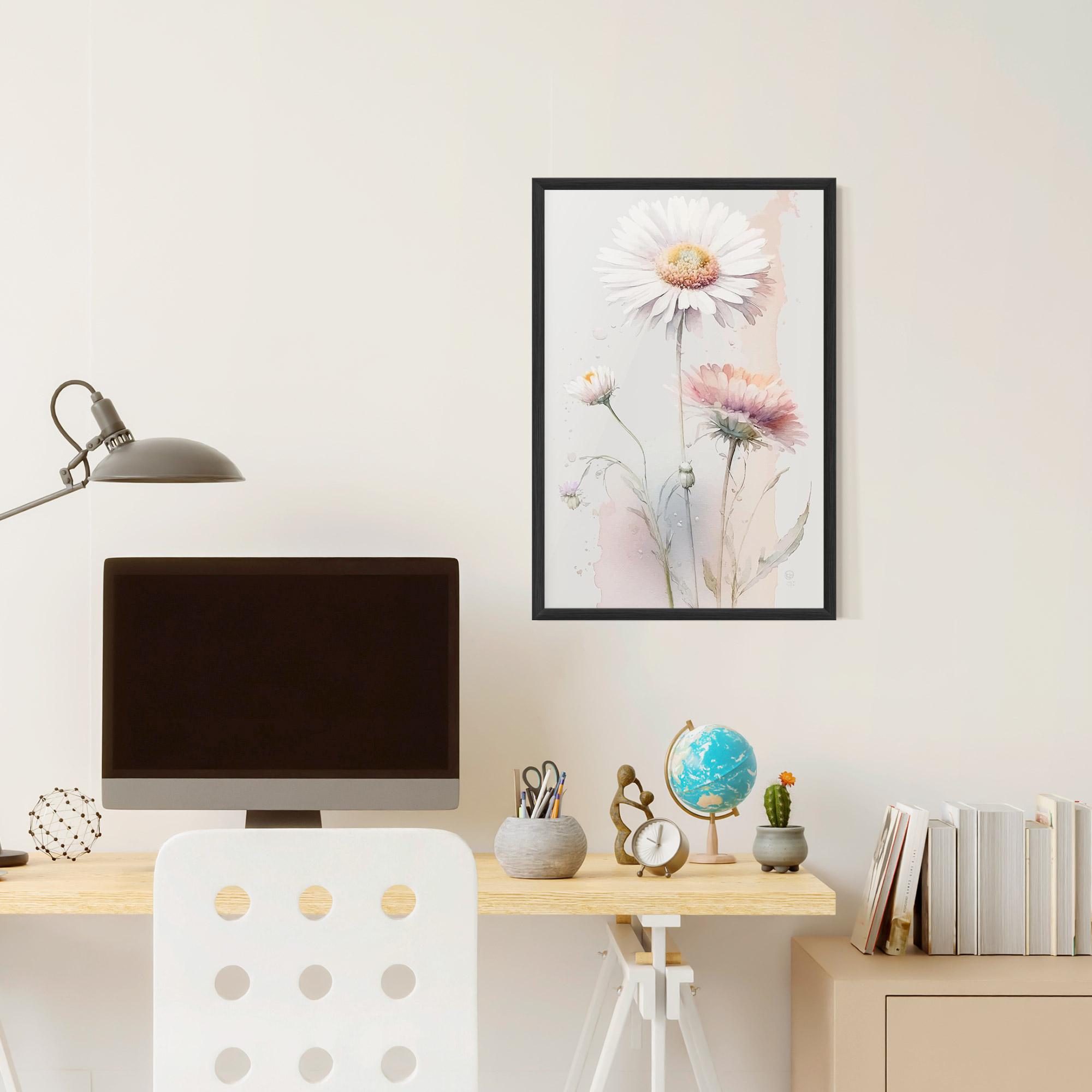 Poster Înrămat White Painted Daisy mockup 6