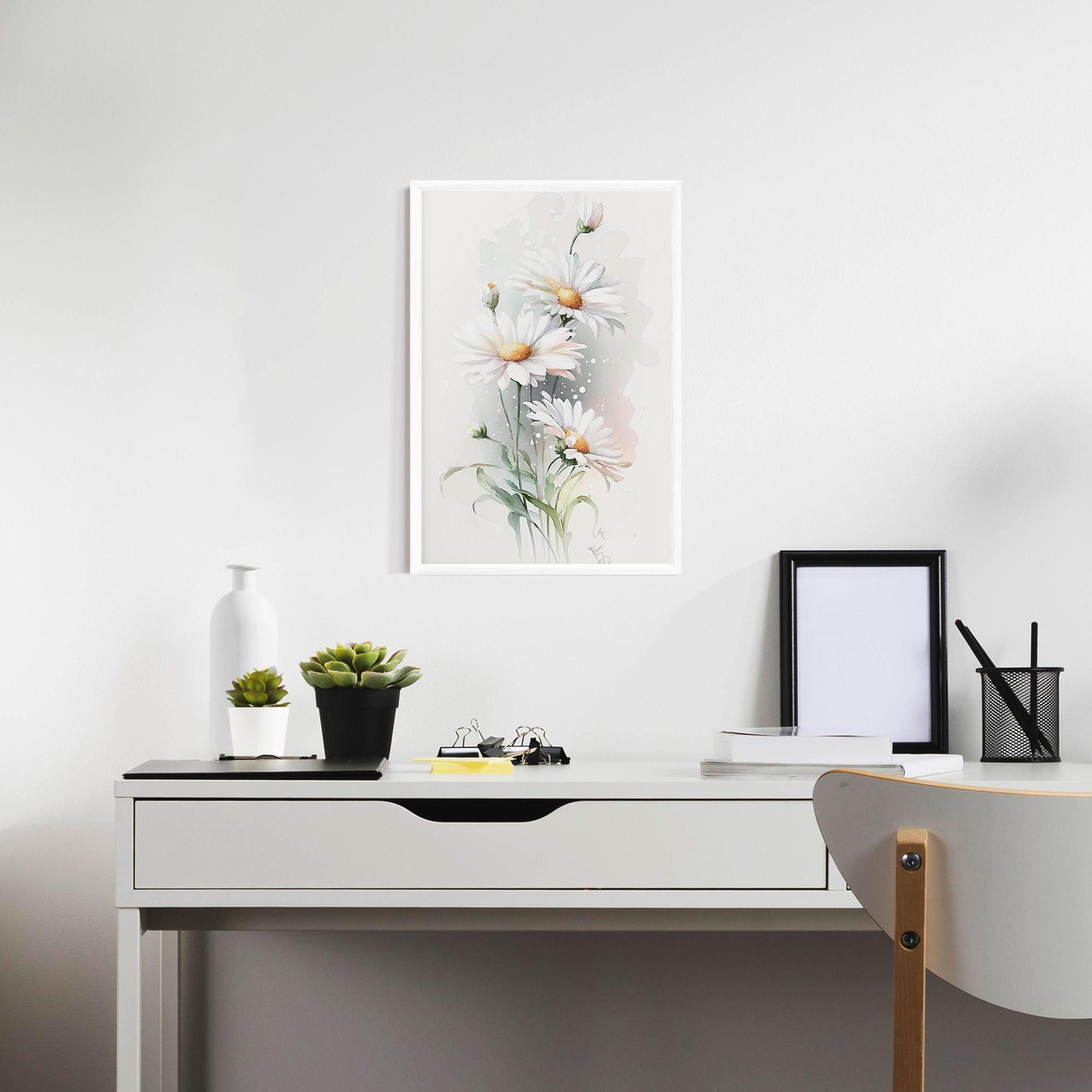 Poster Înrămat Dreamy White Daisy mockup 7