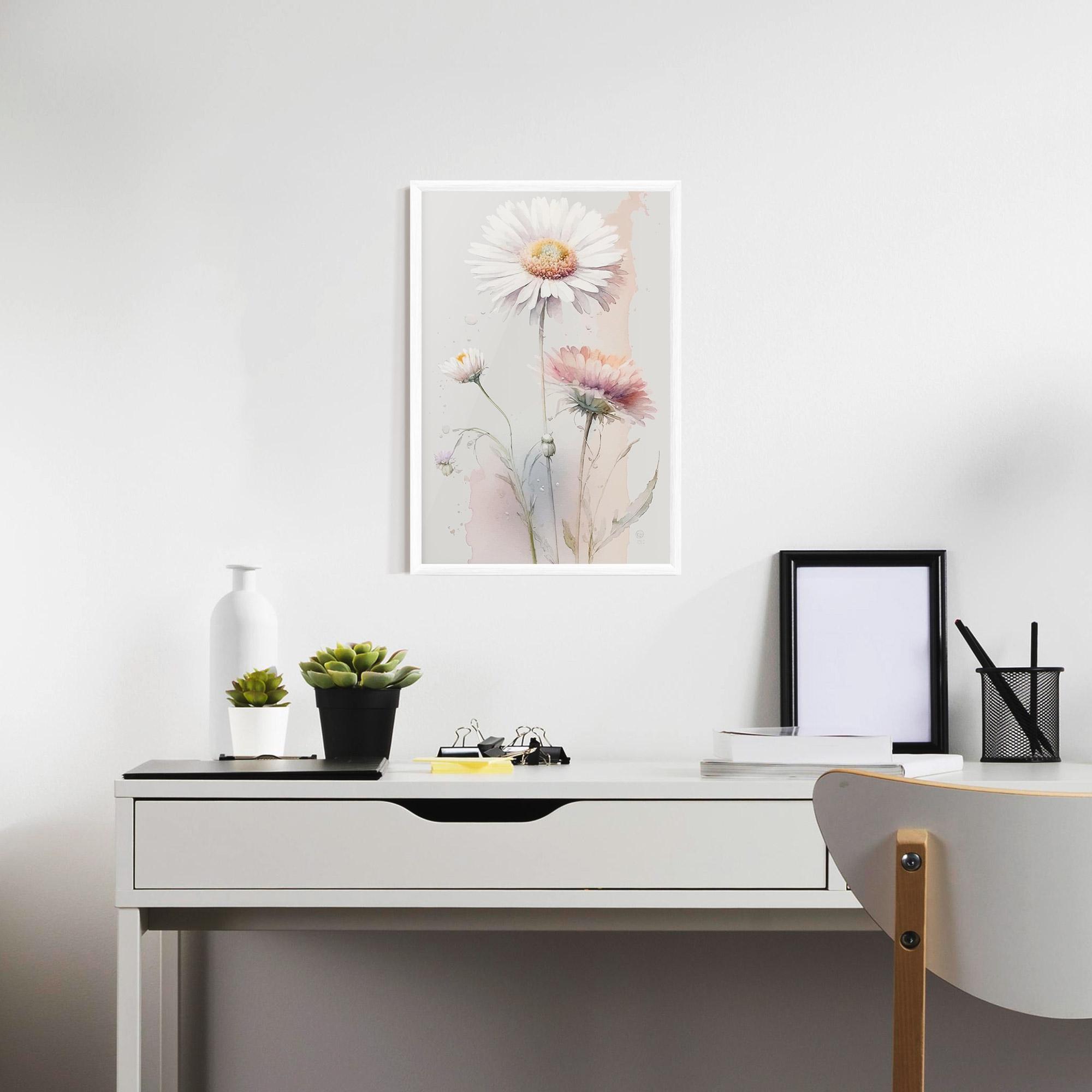 Poster Înrămat White Painted Daisy mockup 7