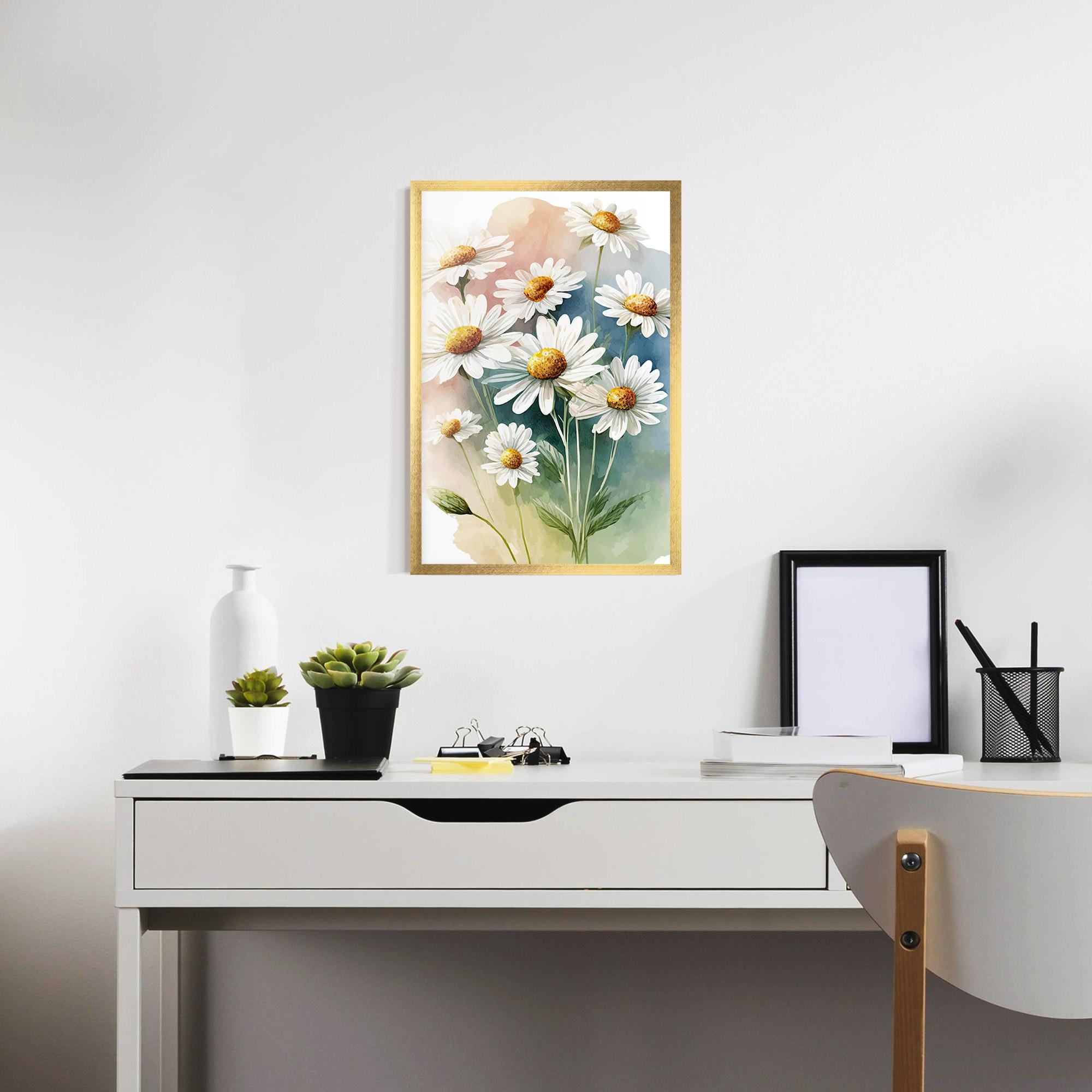 Poster Înrămat White Daisy Art mockup 7