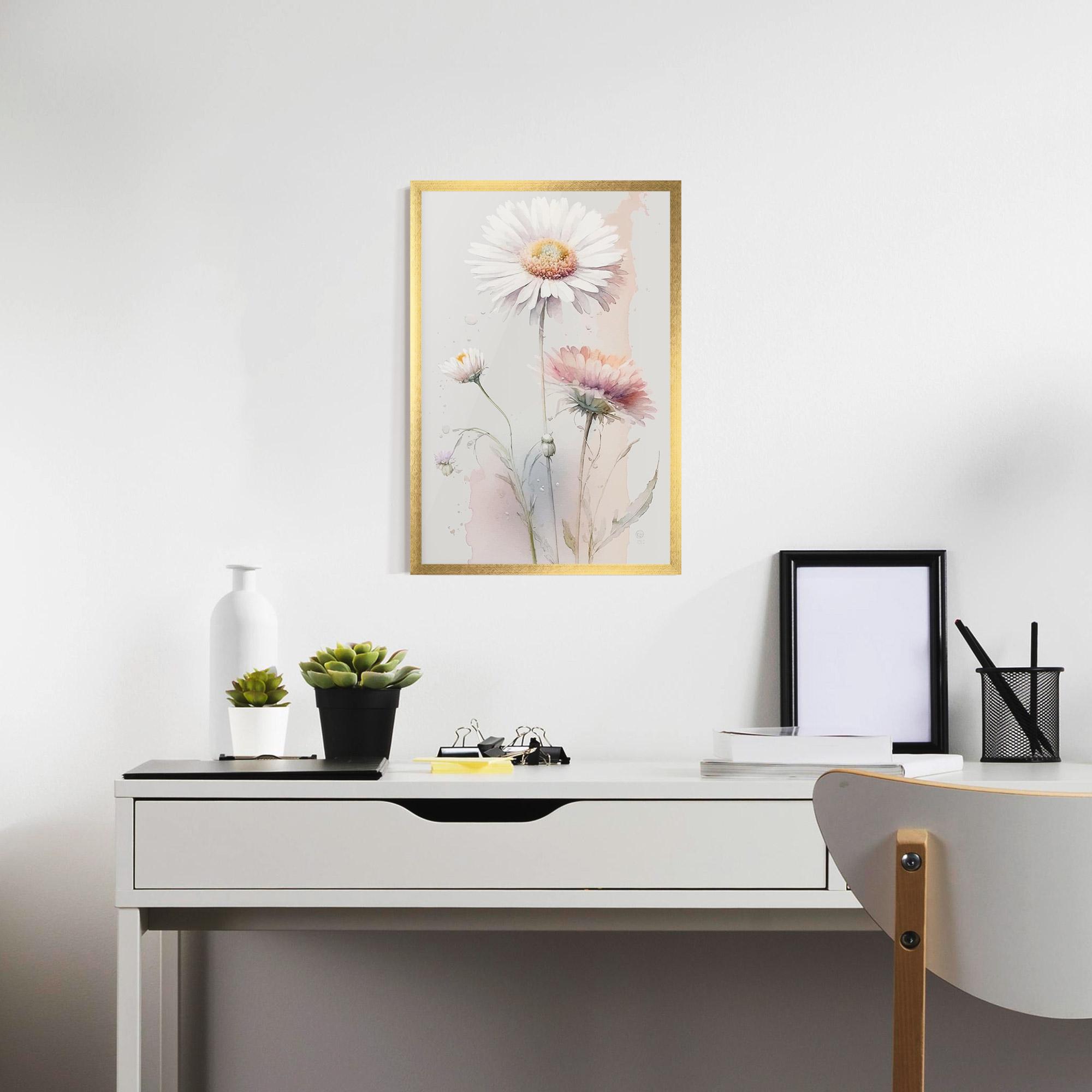 Poster Înrămat White Painted Daisy mockup 7