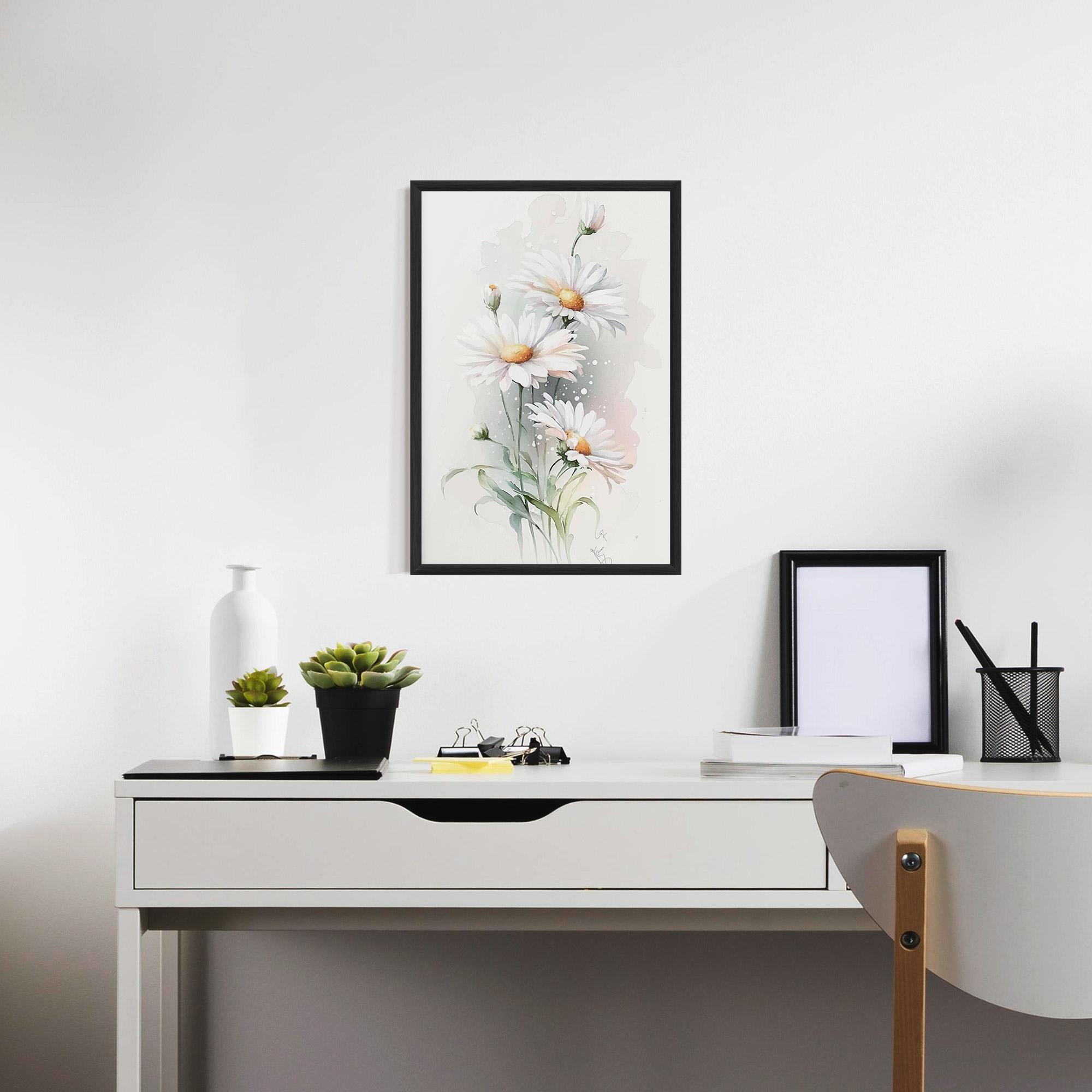 Poster Înrămat Dreamy White Daisy mockup 7