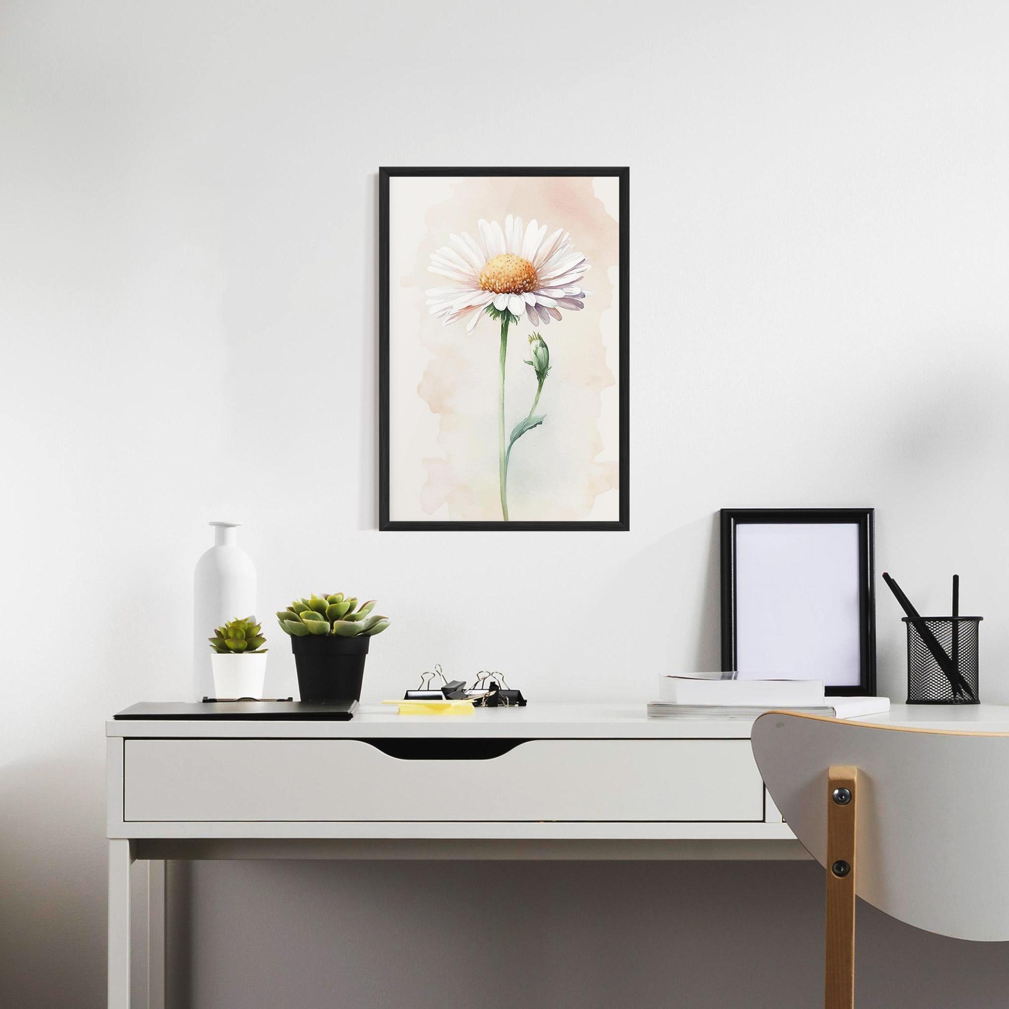 Poster Înrămat Watercolor Daisy mockup 7