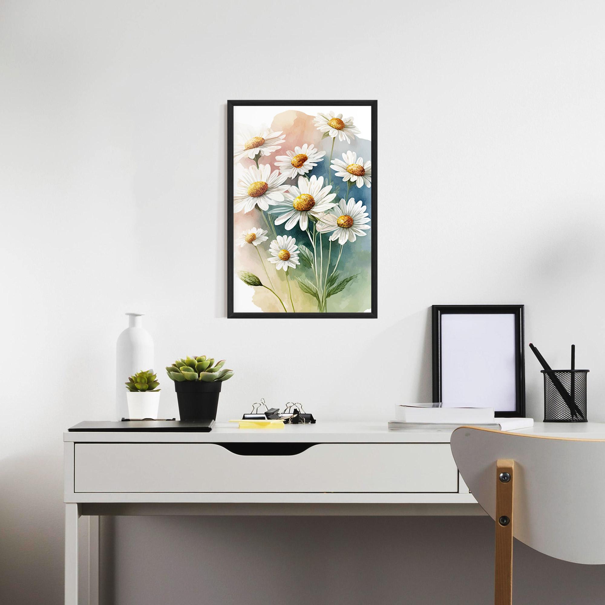 Poster Înrămat White Daisy Art mockup 7