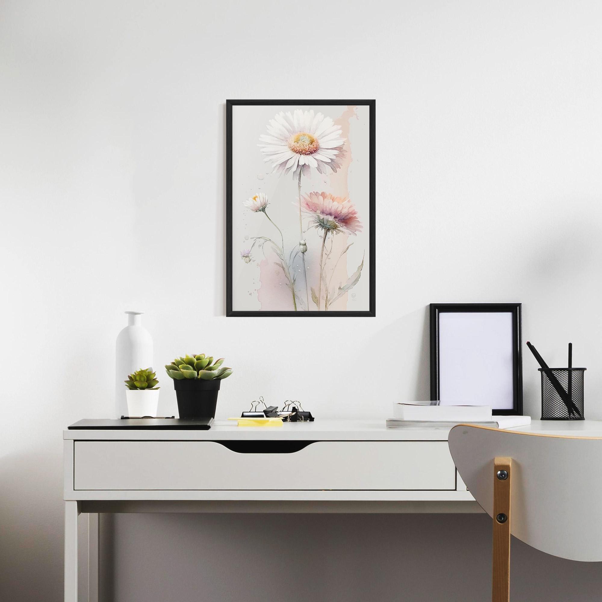 Poster Înrămat White Painted Daisy mockup 7