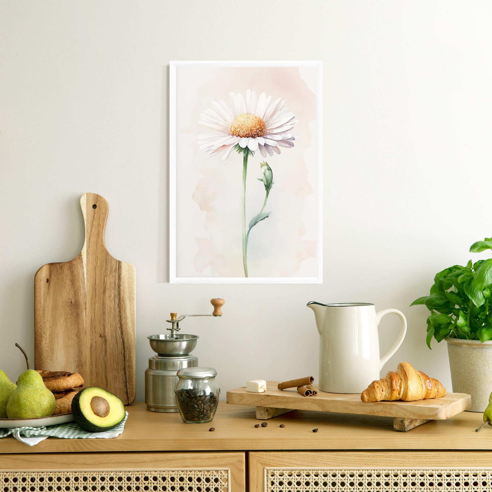 Poster Înrămat Watercolor Daisy mockup 8