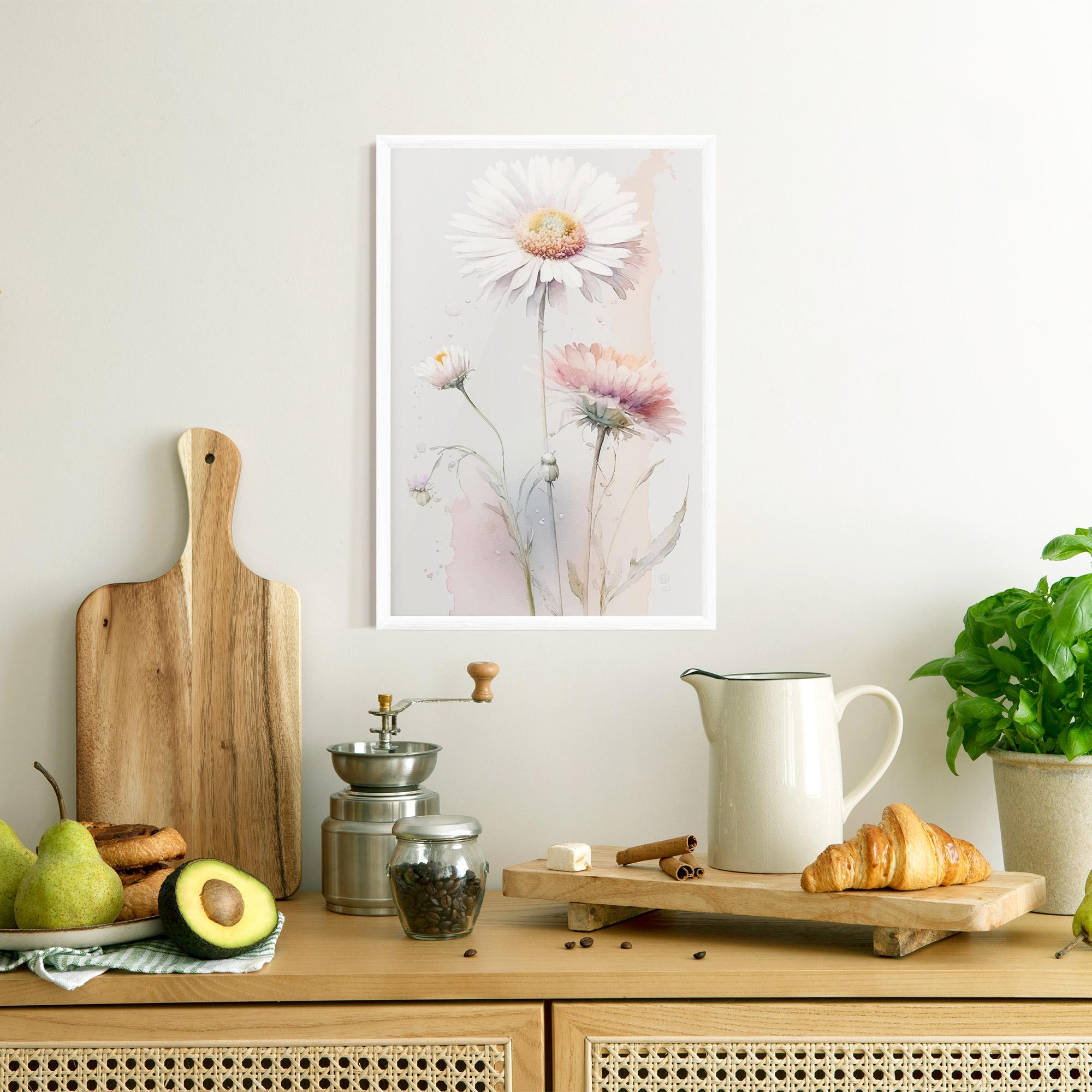 Poster Înrămat White Painted Daisy mockup 8