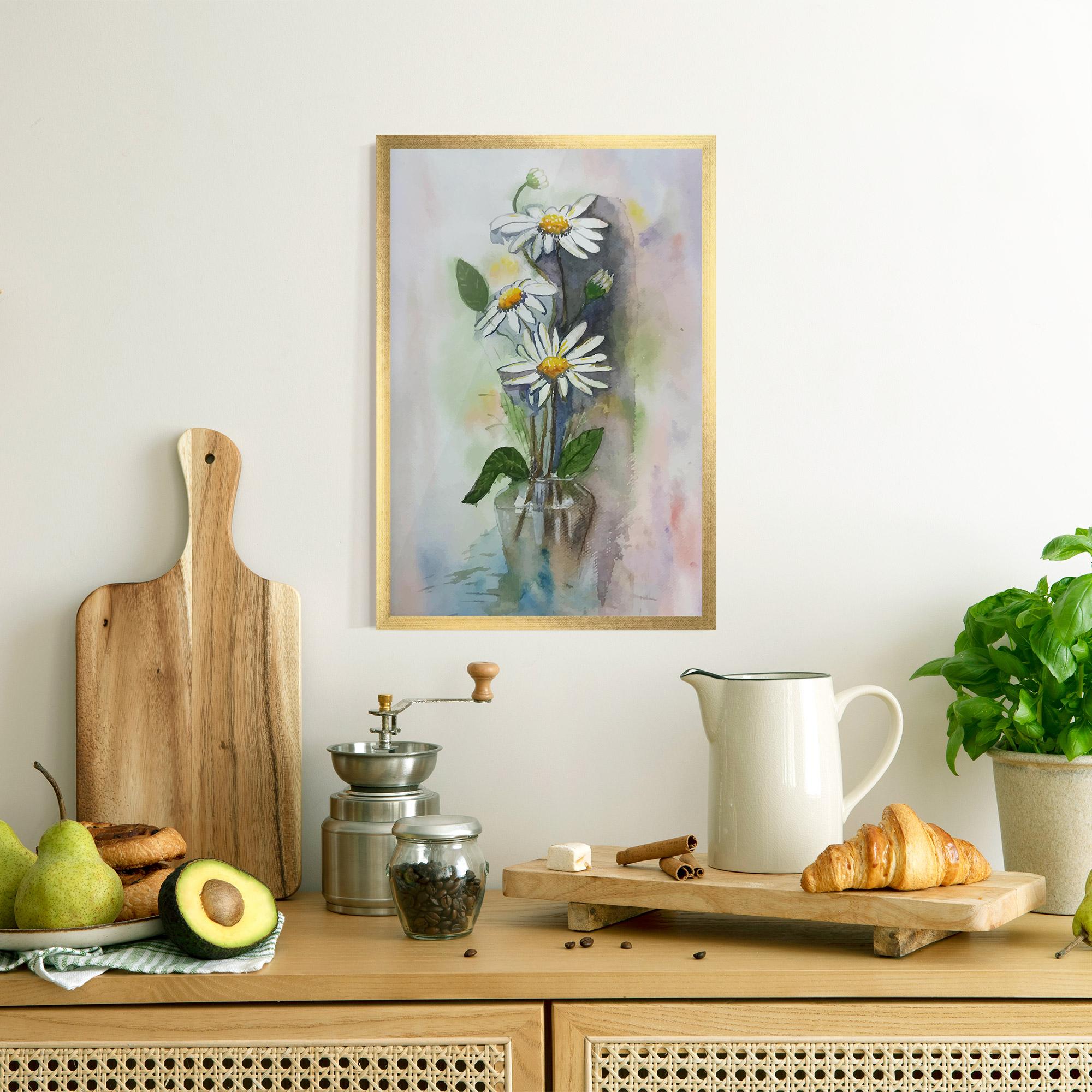 Poster Înrămat Old Daisy Paint mockup 8