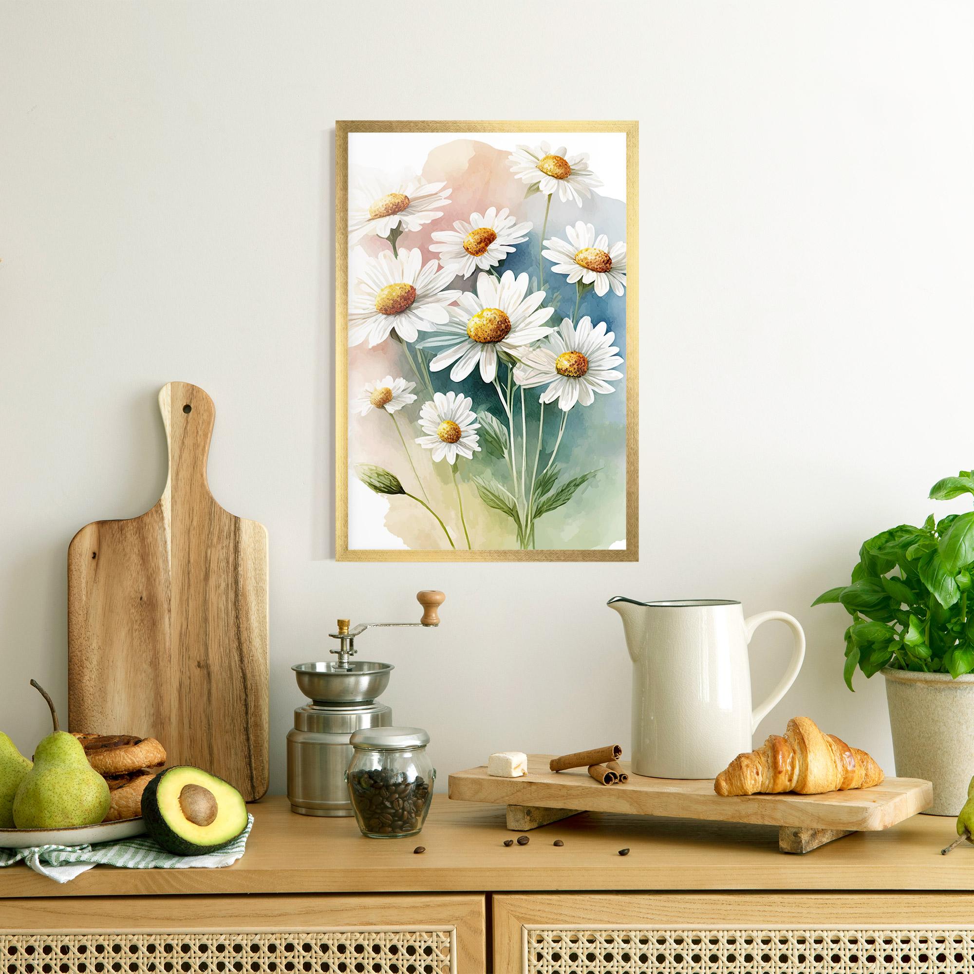 Poster Înrămat White Daisy Art mockup 8
