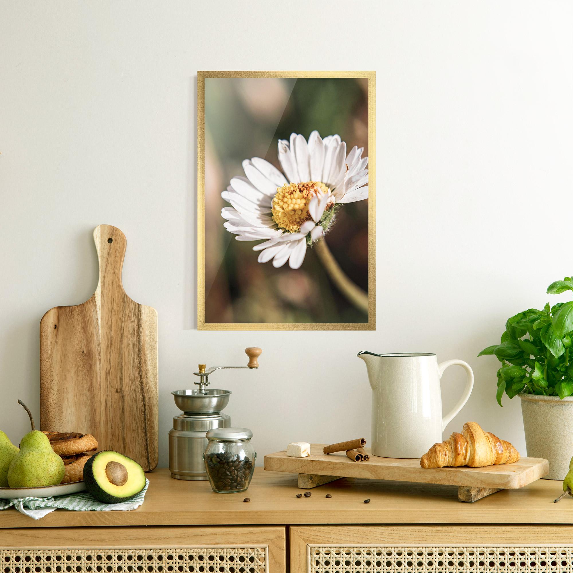 Poster Înrămat Yellow Pastel Daisy mockup 8