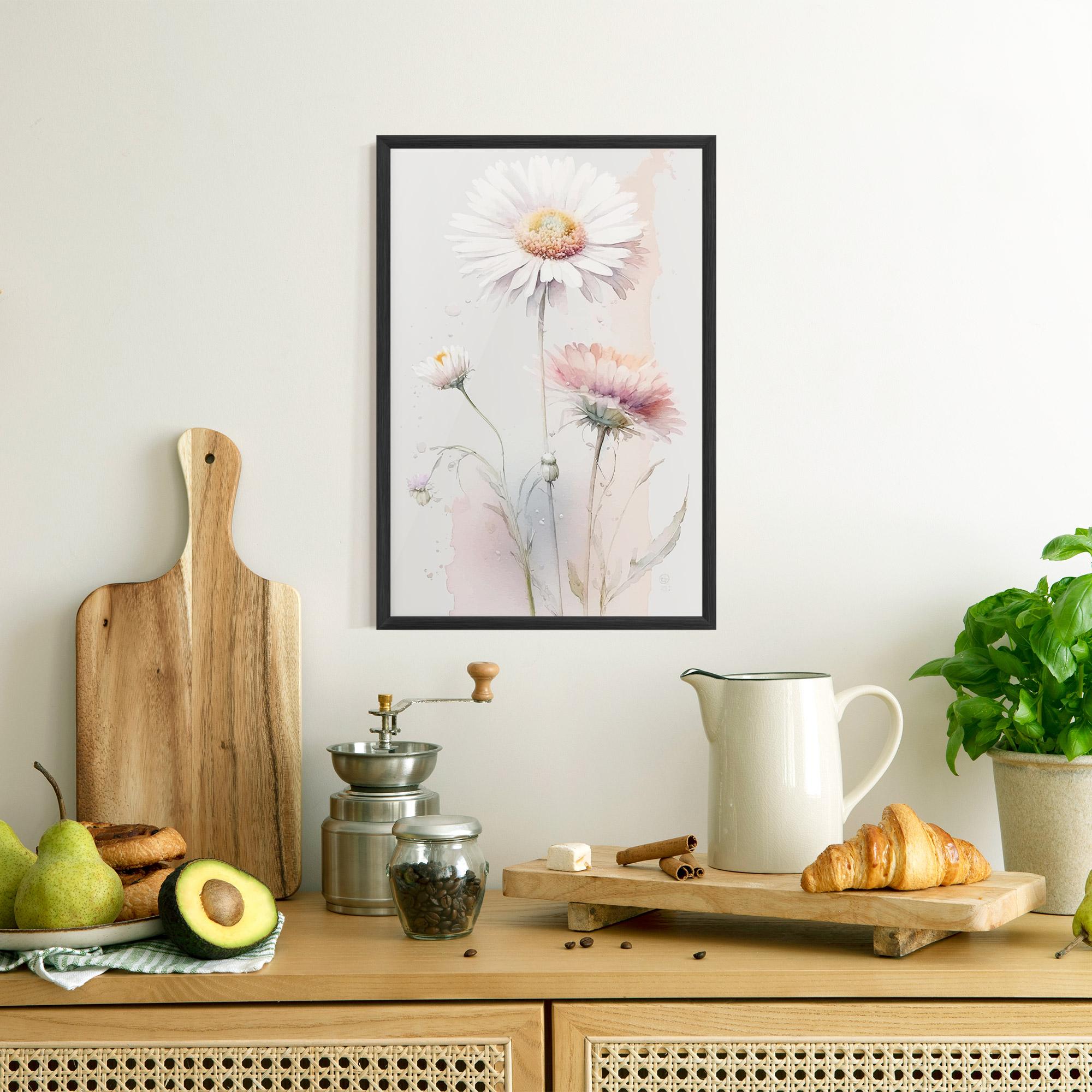 Poster Înrămat White Painted Daisy mockup 8
