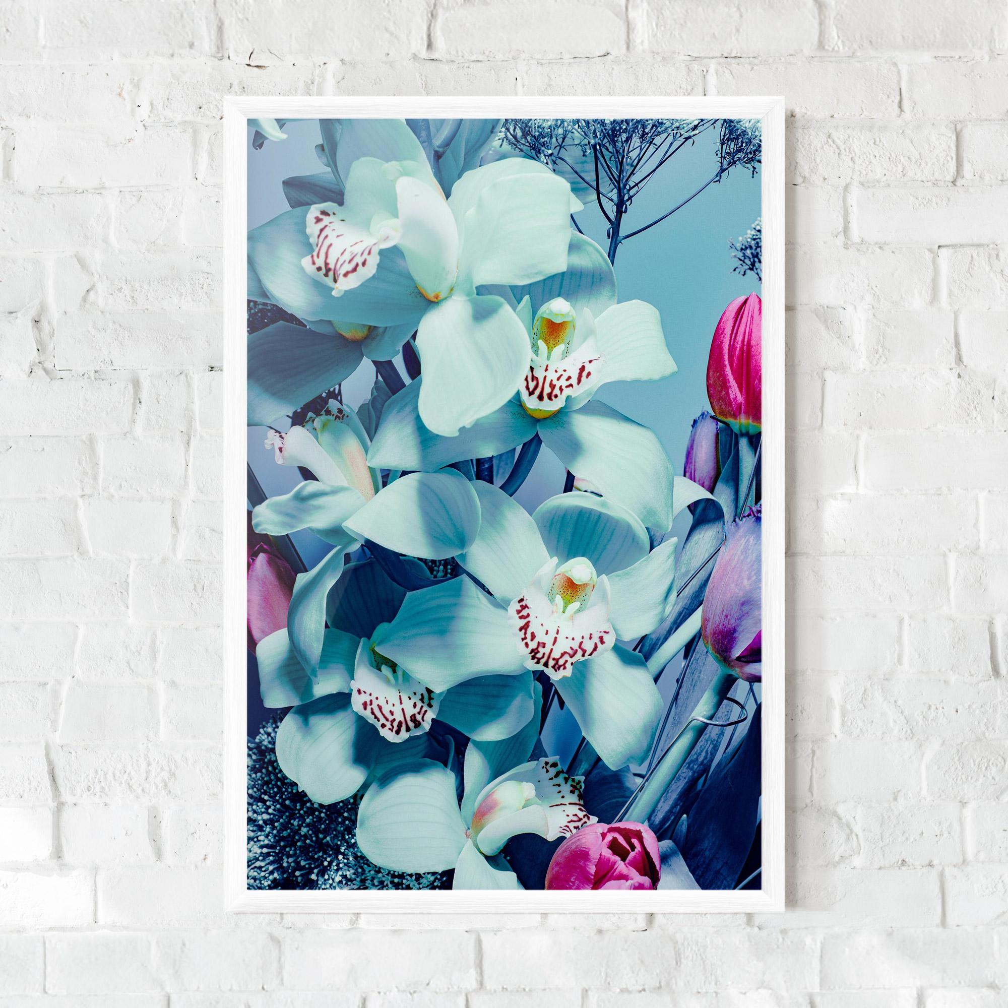 Poster Înrămat Light Blue Orchids mockup 0