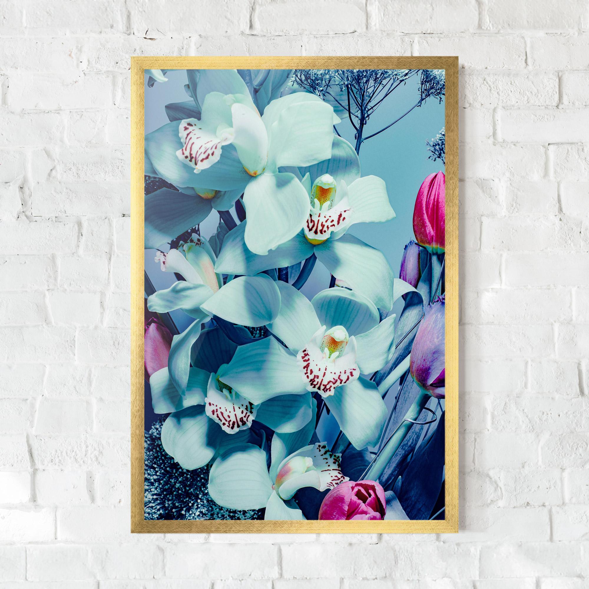 Poster Înrămat Light Blue Orchids mockup 0