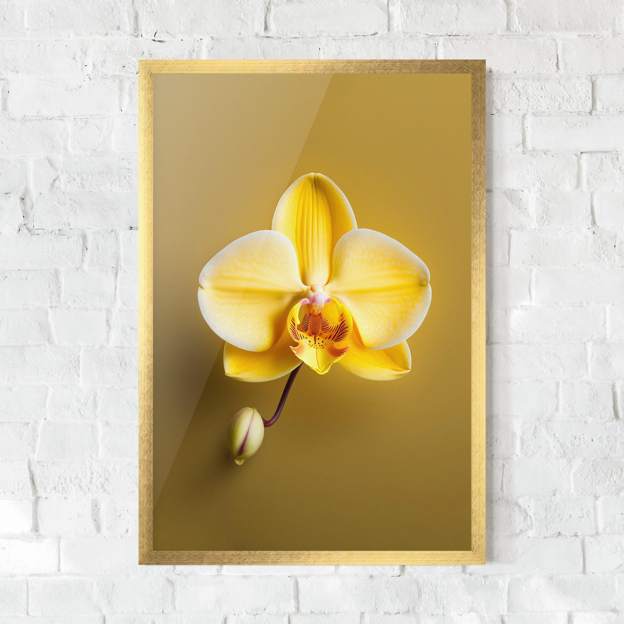 Poster Înrămat Pastel Yellow Orchid mockup 0