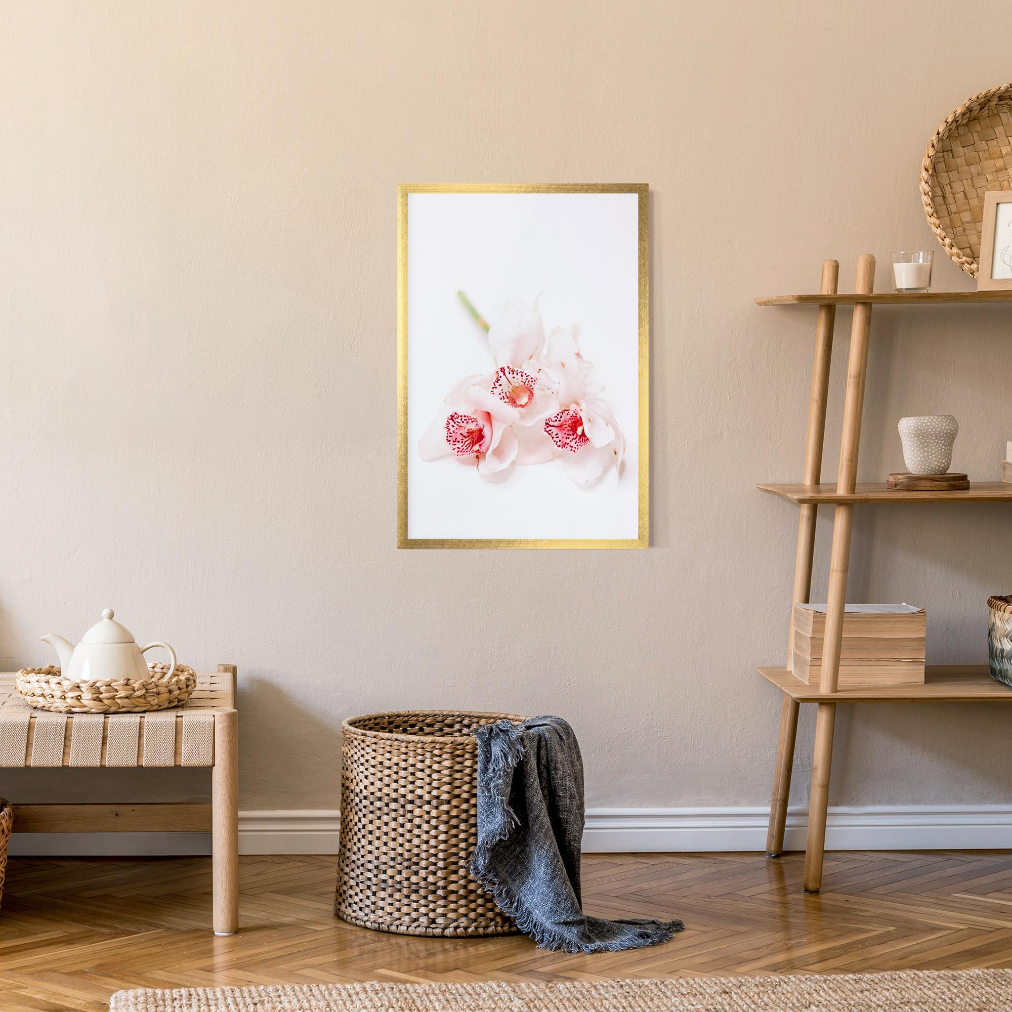 Poster Înrămat White Orchid With Pink mockup 9