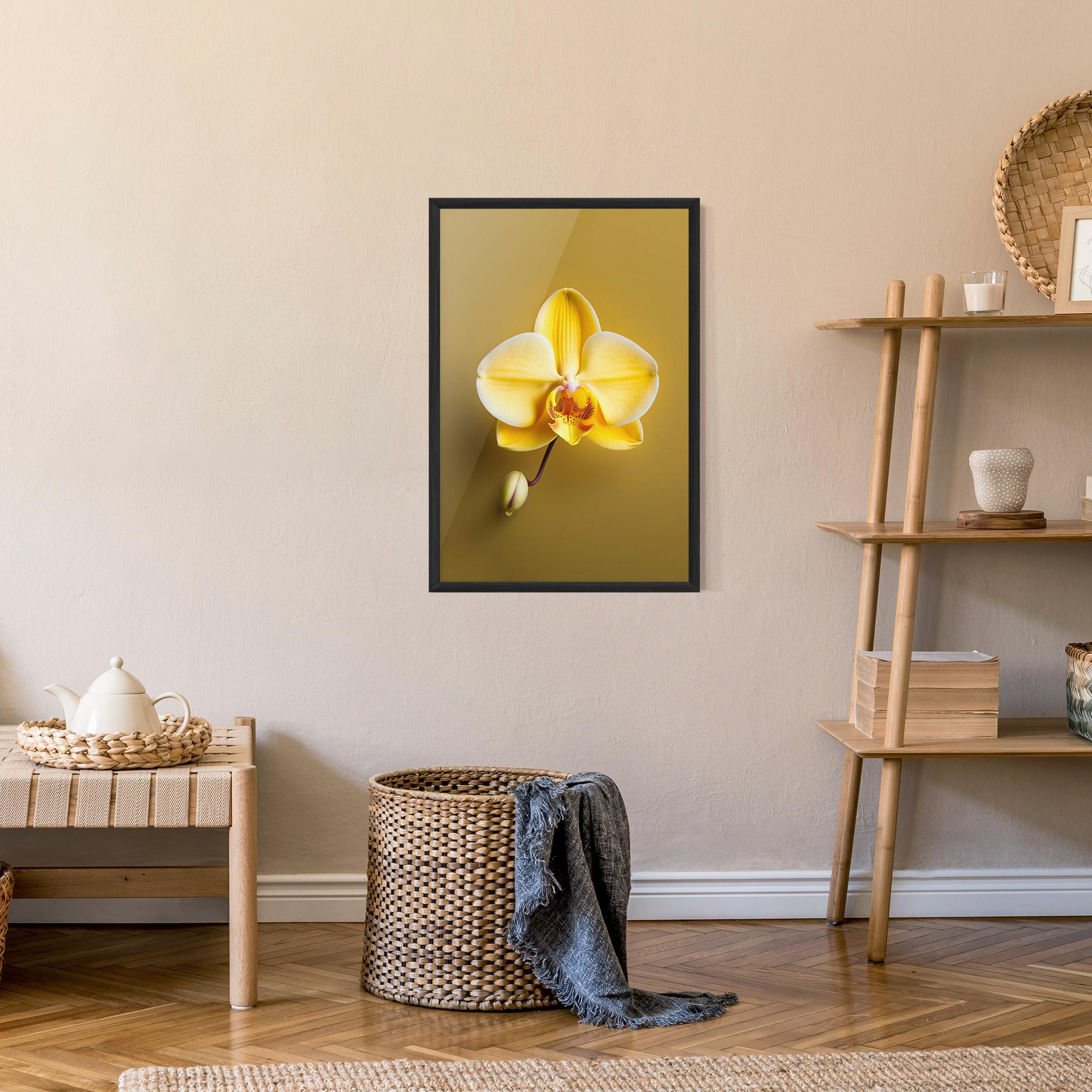 Poster Înrămat Pastel Yellow Orchid mockup 9