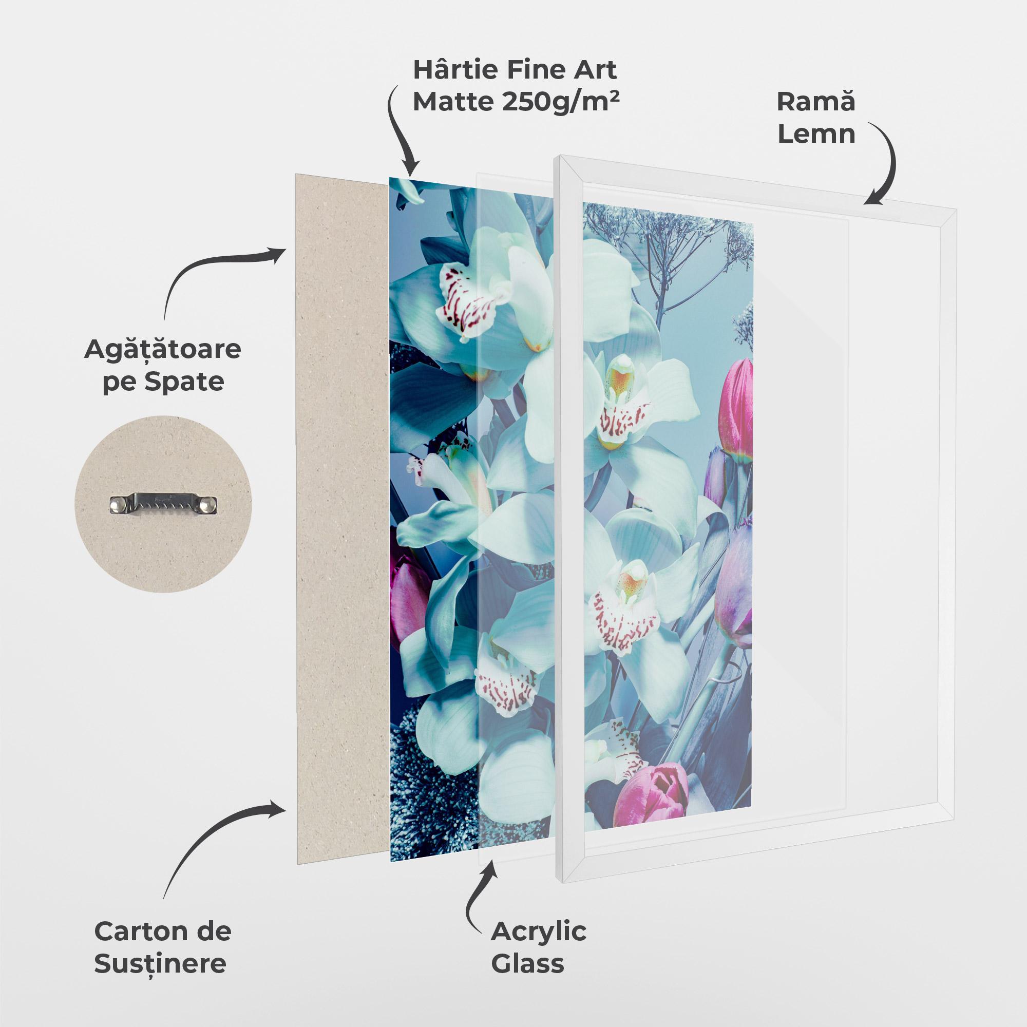 Poster Înrămat Light Blue Orchids mockup 1