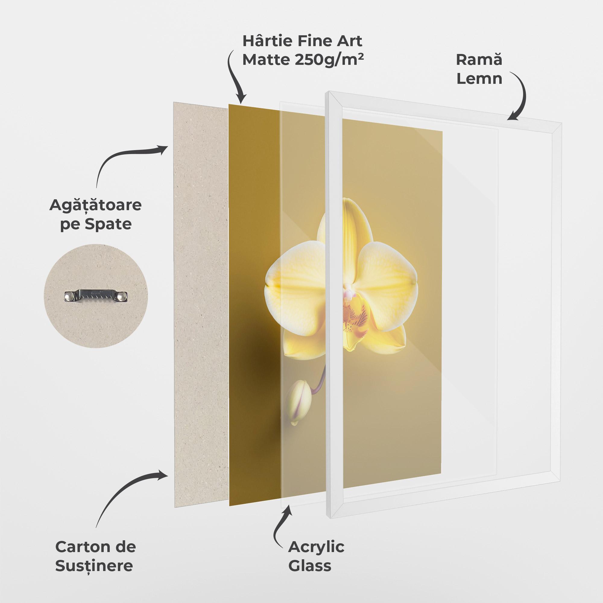 Poster Înrămat Pastel Yellow Orchid mockup 1