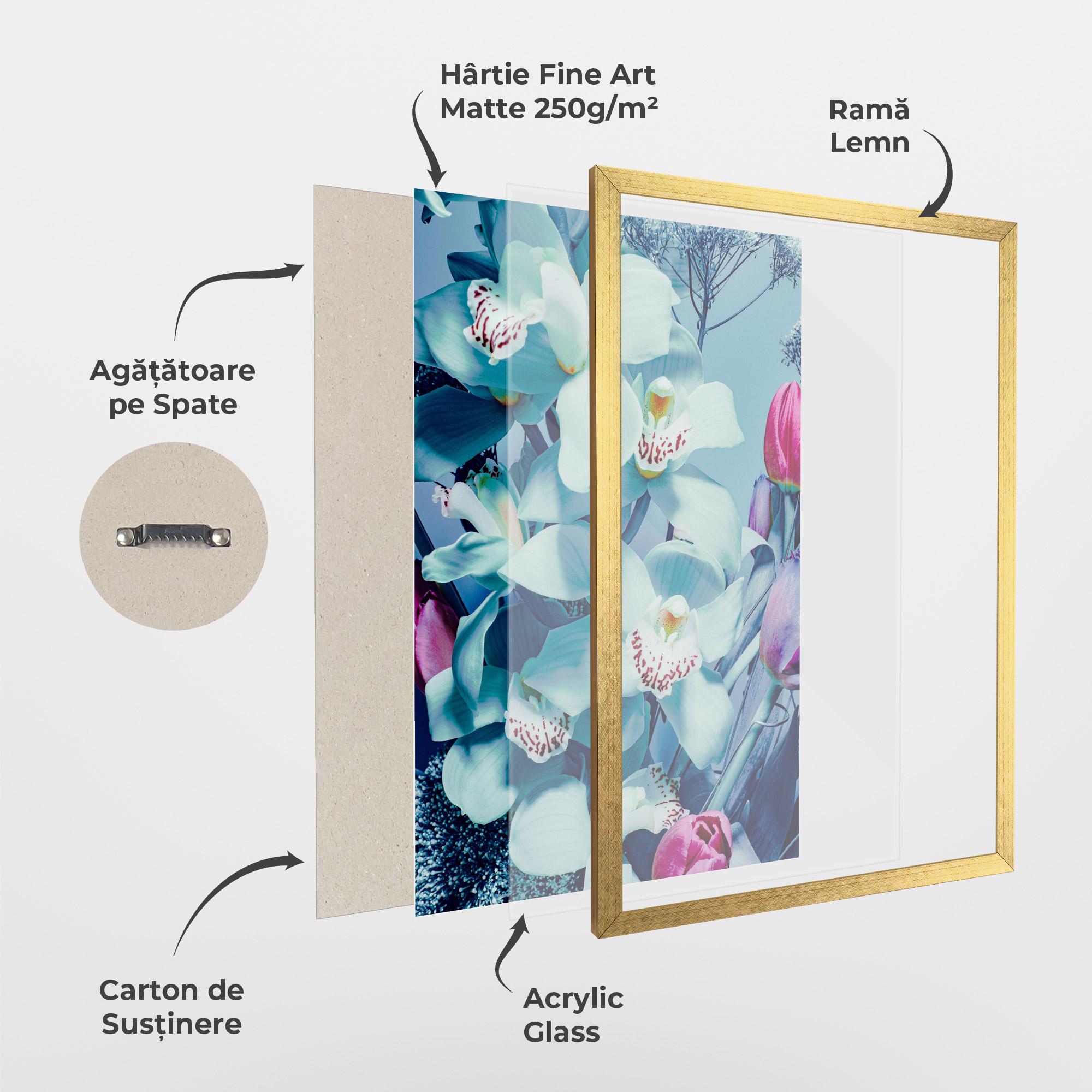 Poster Înrămat Light Blue Orchids mockup 1