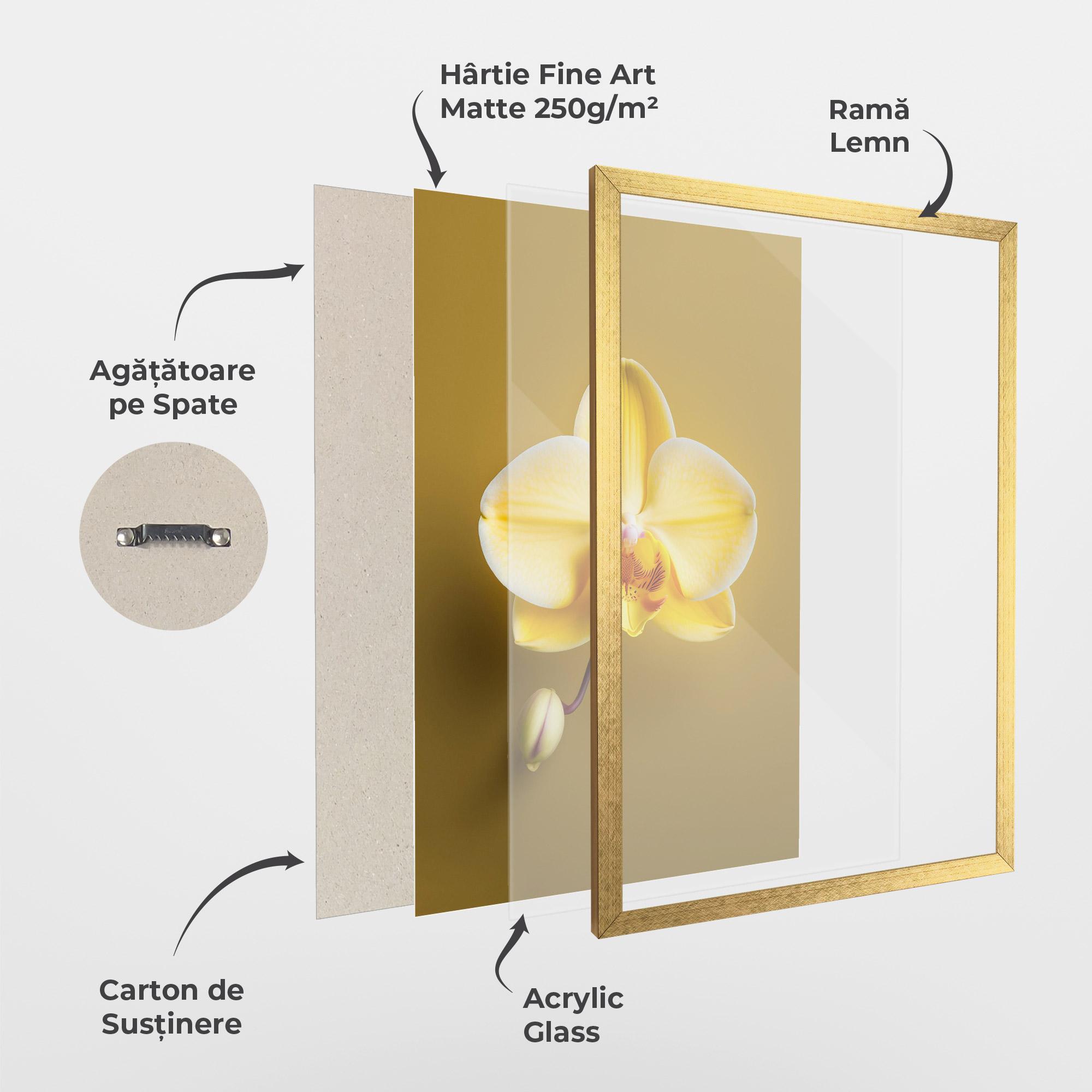 Poster Înrămat Pastel Yellow Orchid mockup 1