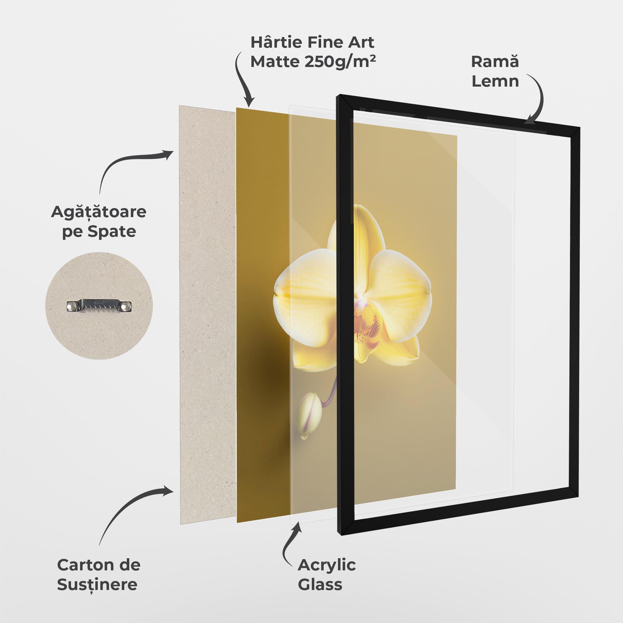 Poster Înrămat Pastel Yellow Orchid mockup 1