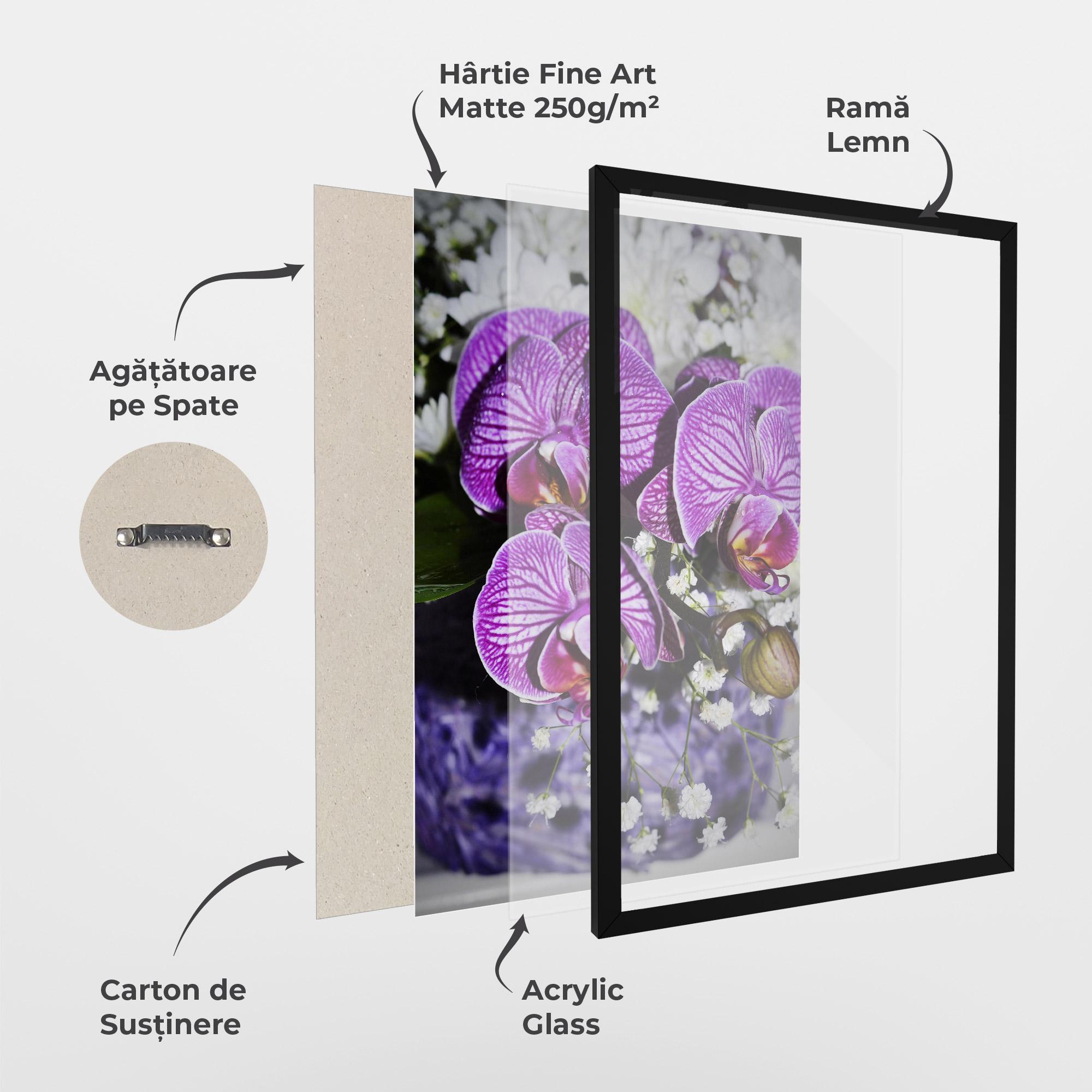 Poster Înrămat Purple Orchids mockup 1