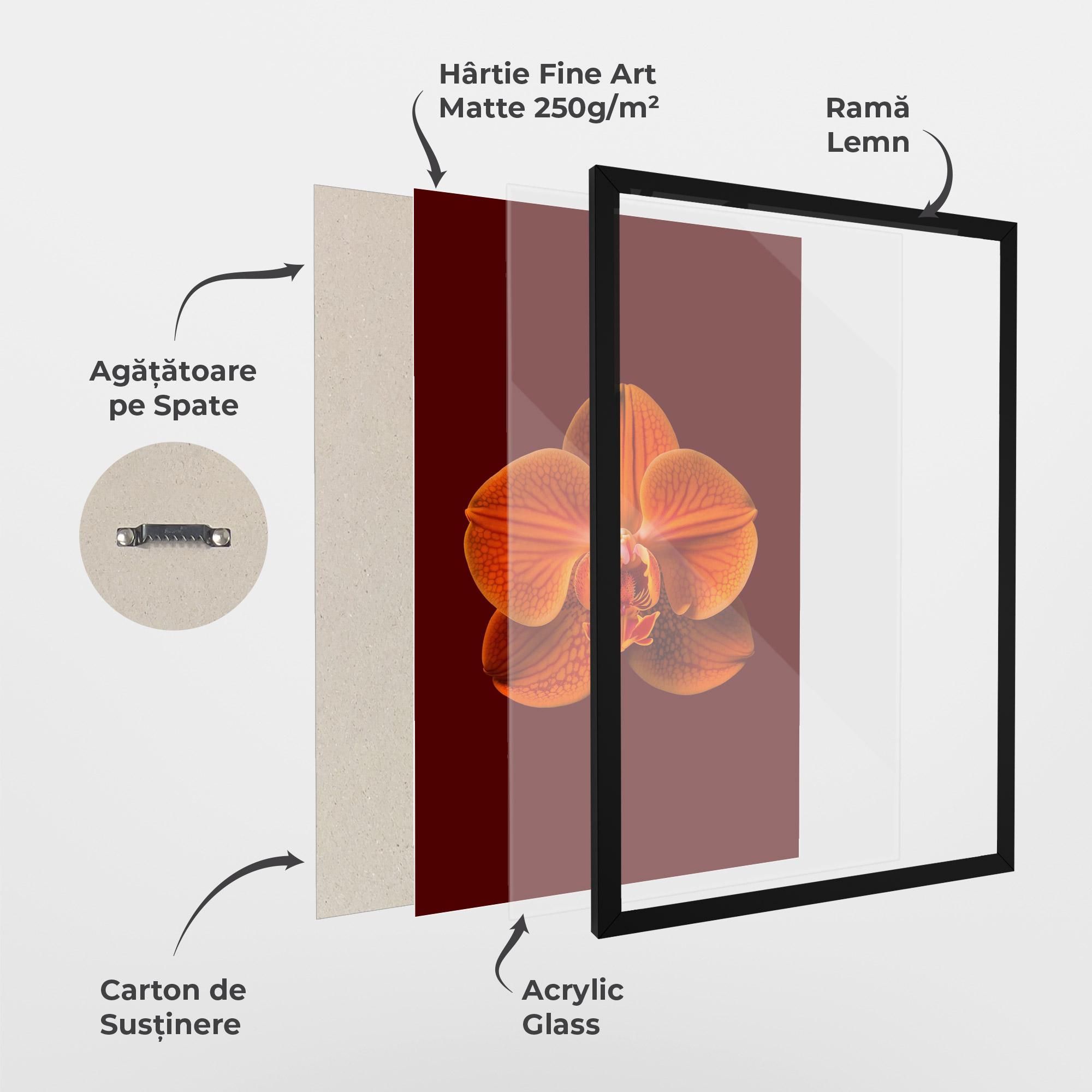 Poster Înrămat Strong Orange Orchid mockup 1