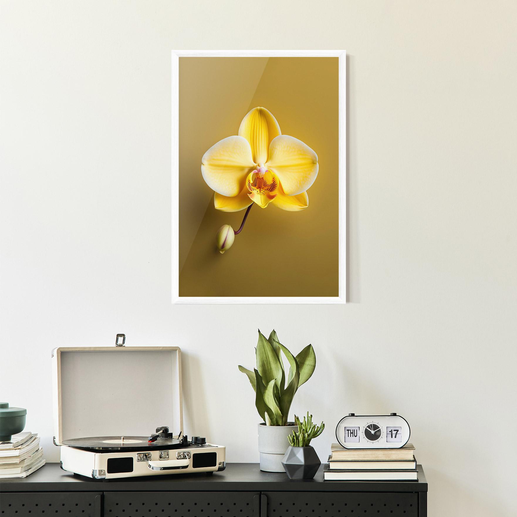 Poster Înrămat Pastel Yellow Orchid mockup 2