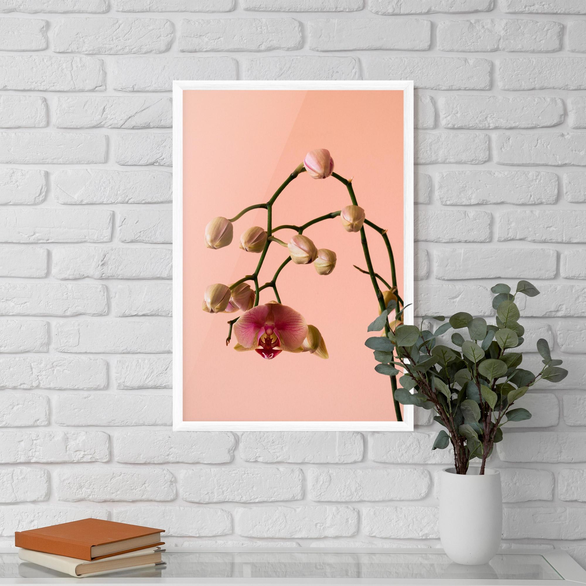 Poster Înrămat Orchids On Pink mockup 5