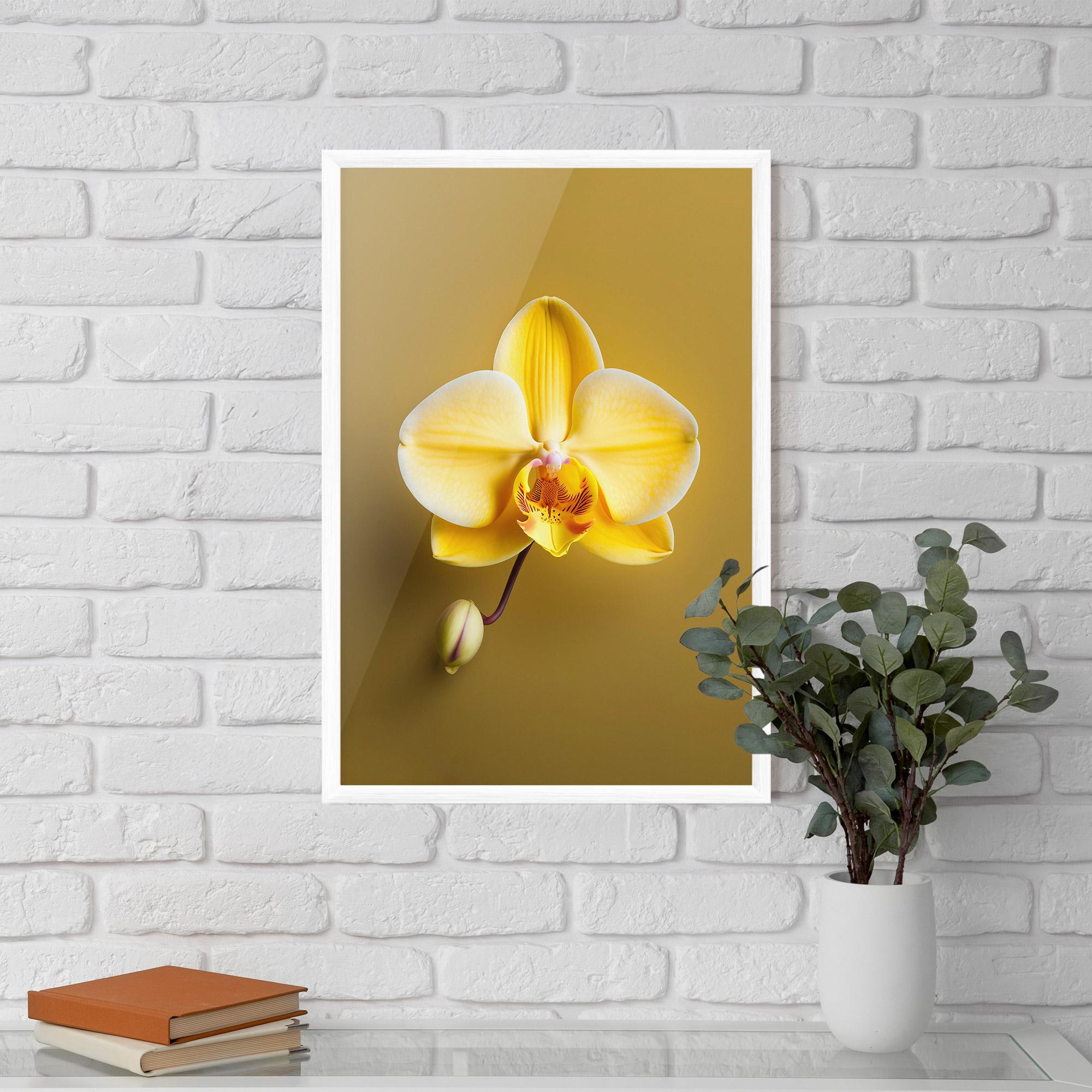 Poster Înrămat Pastel Yellow Orchid mockup 5