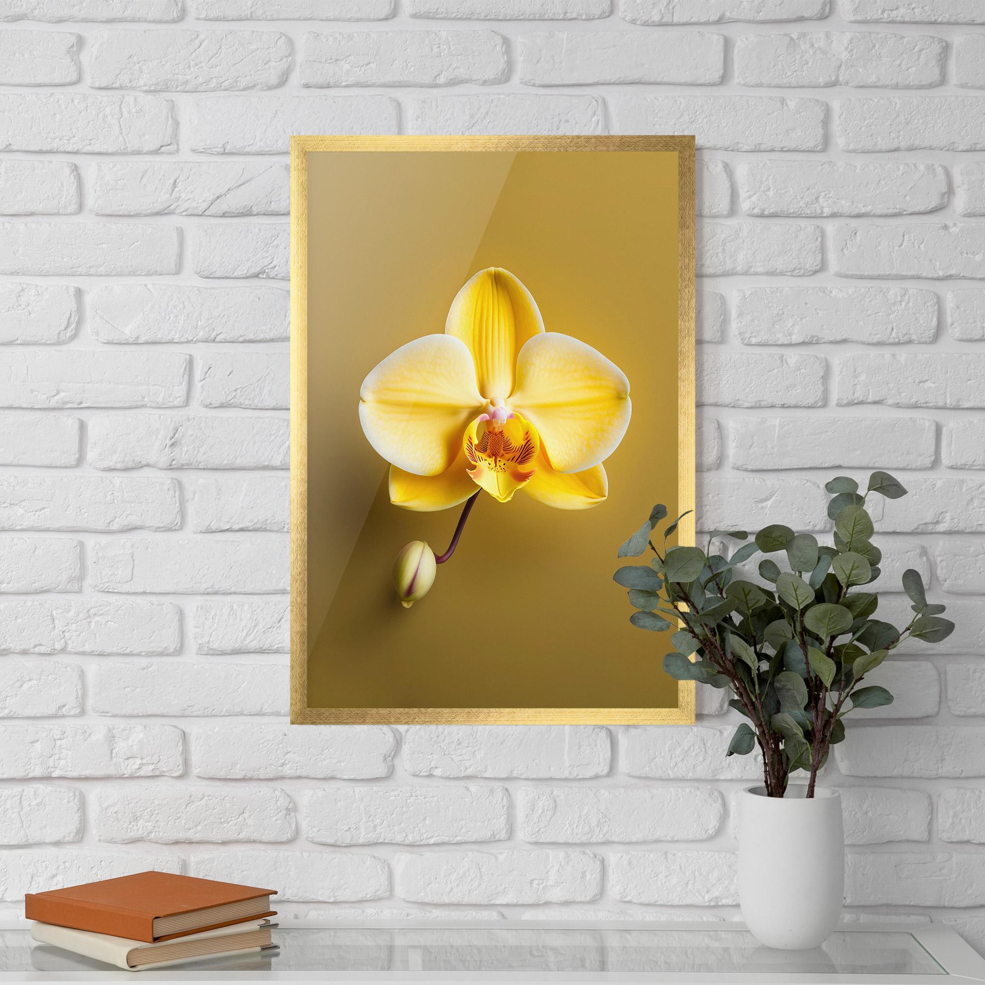 Poster Înrămat Pastel Yellow Orchid mockup 5