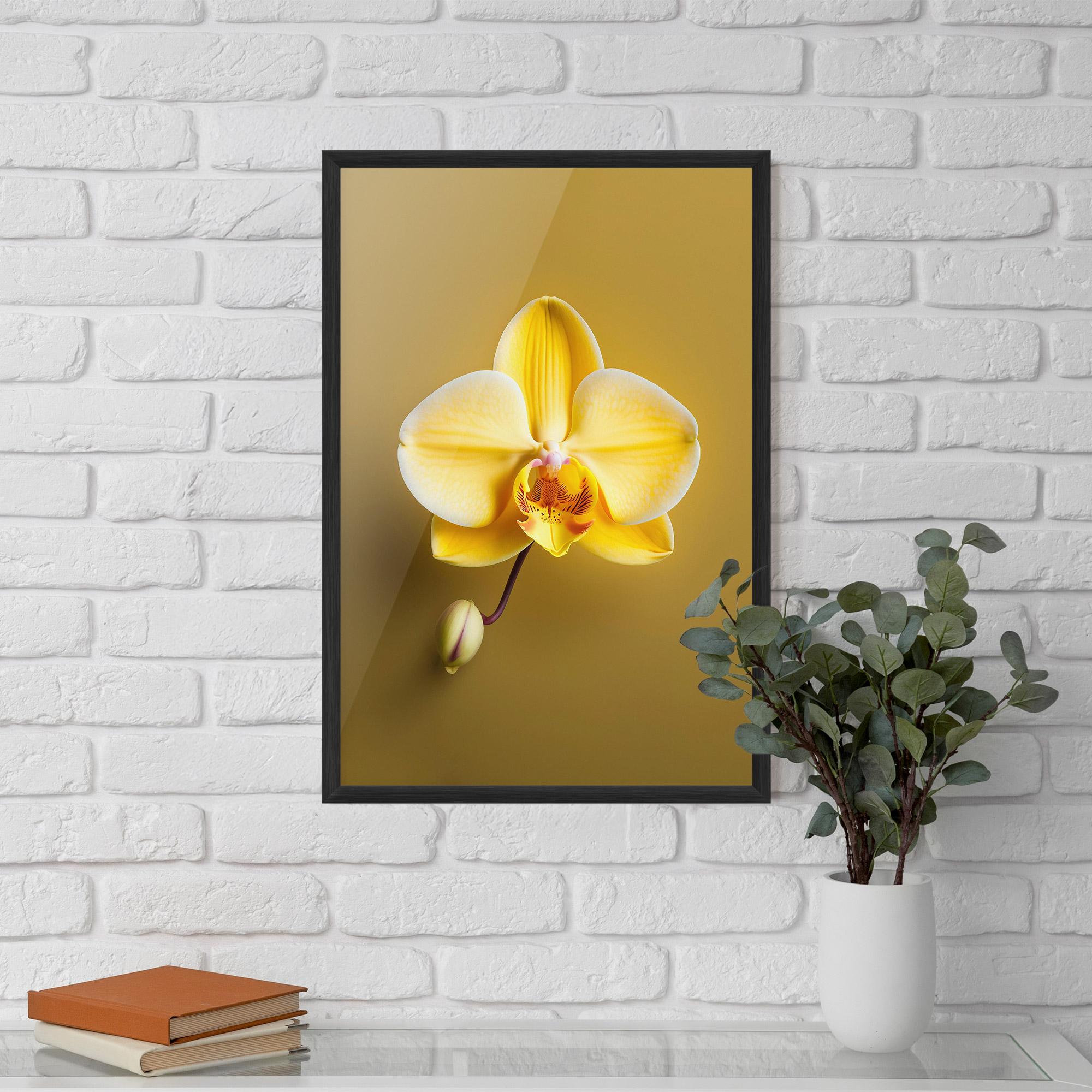 Poster Înrămat Pastel Yellow Orchid mockup 5
