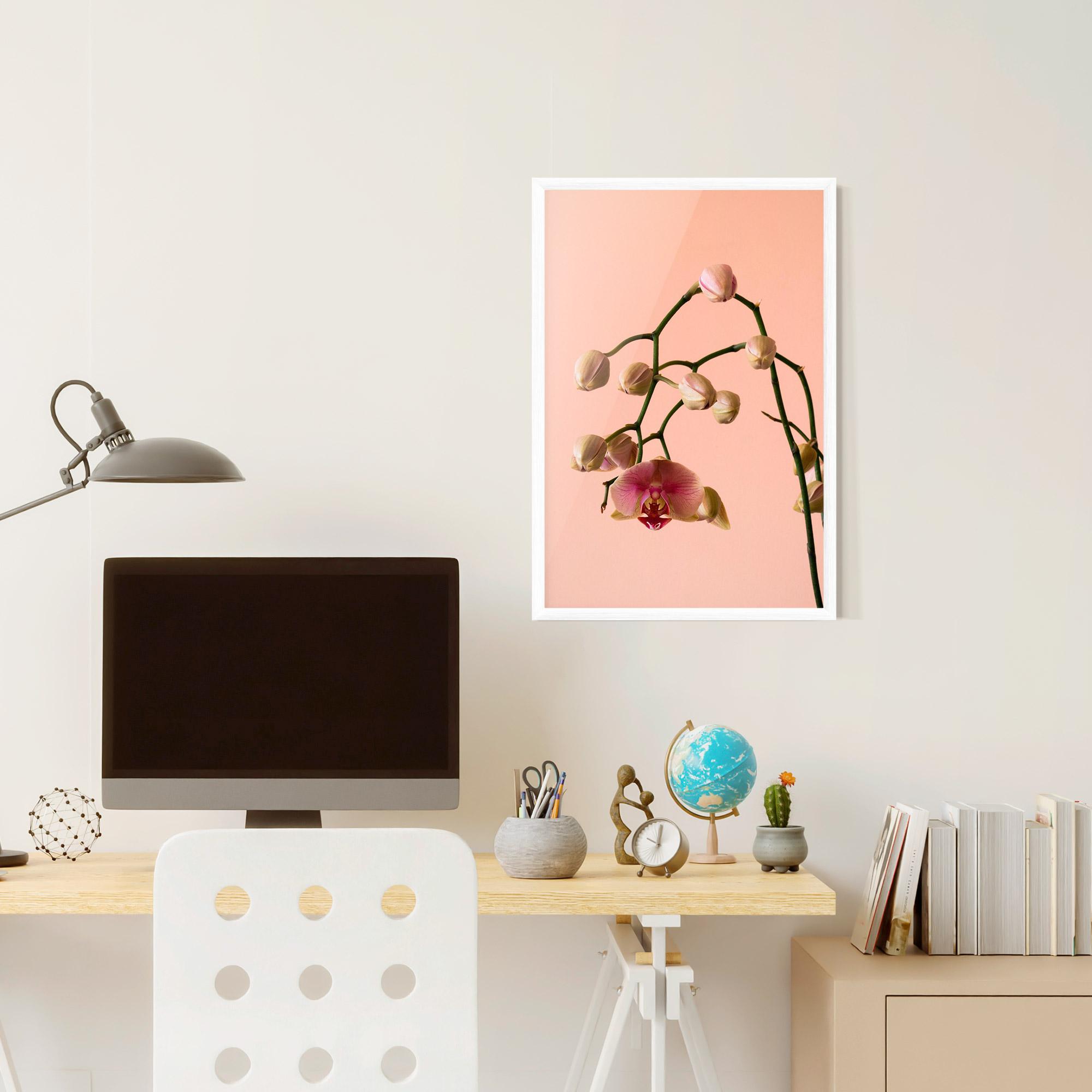 Poster Înrămat Orchids On Pink mockup 6