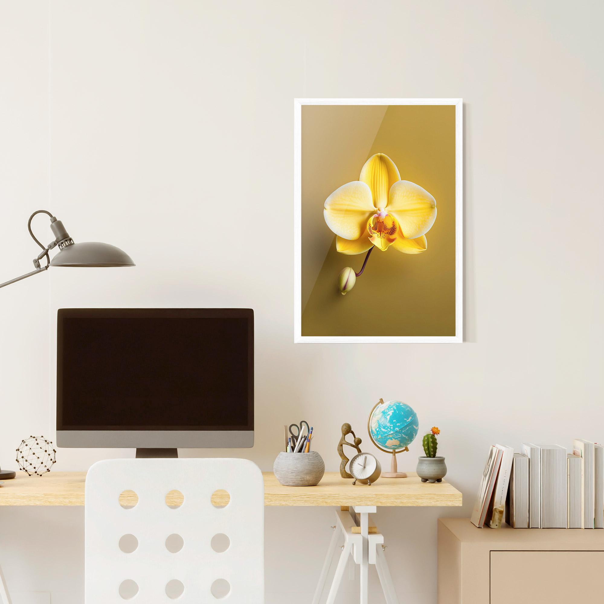 Poster Înrămat Pastel Yellow Orchid mockup 6