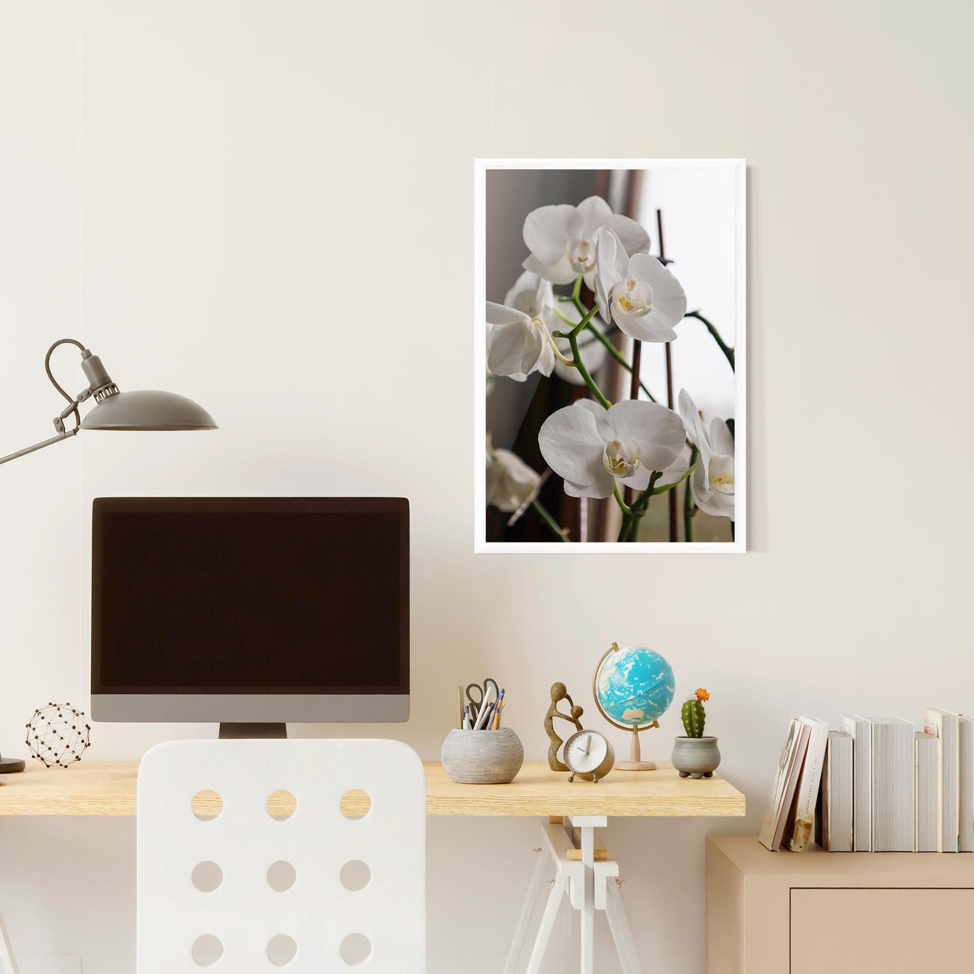 Poster Înrămat White Orchid Growing mockup 6