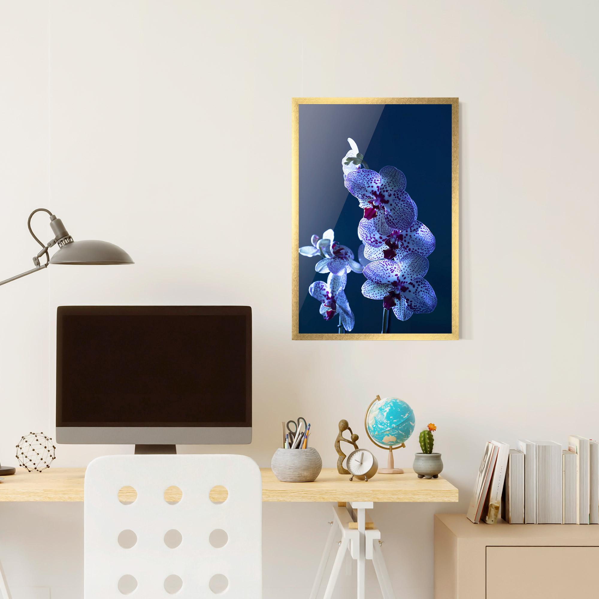 Poster Înrămat Blue Light Orchid mockup 6