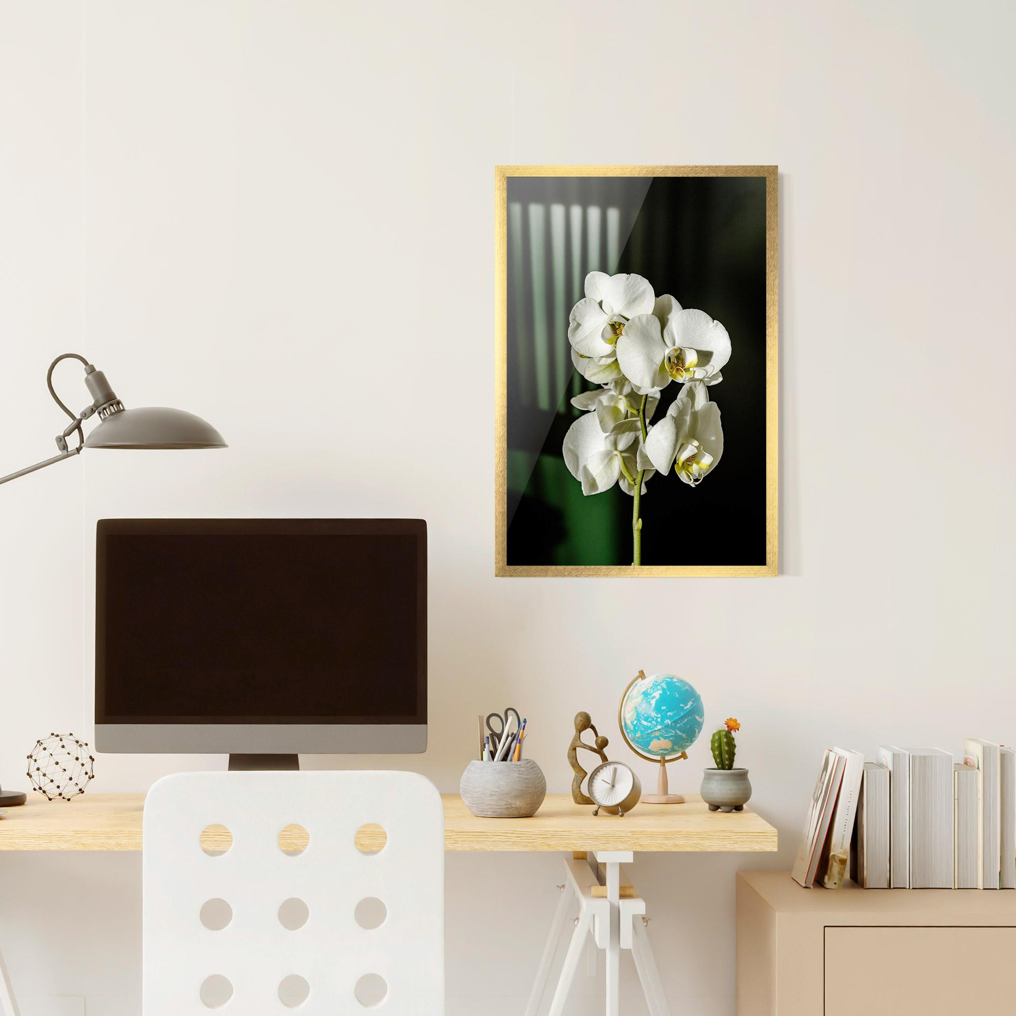 Poster Înrămat Orchid On Green mockup 6