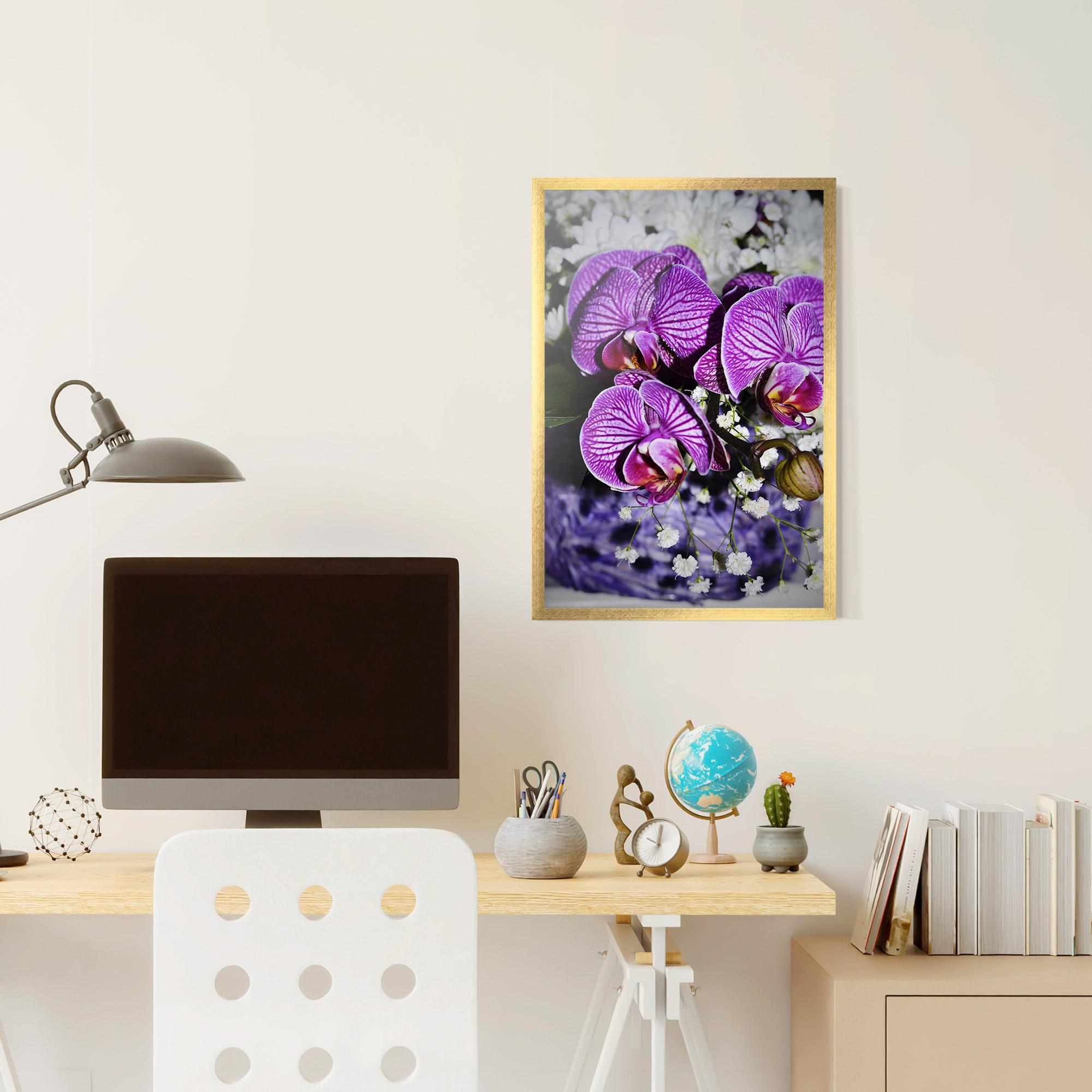 Poster Înrămat Purple Orchids mockup 6