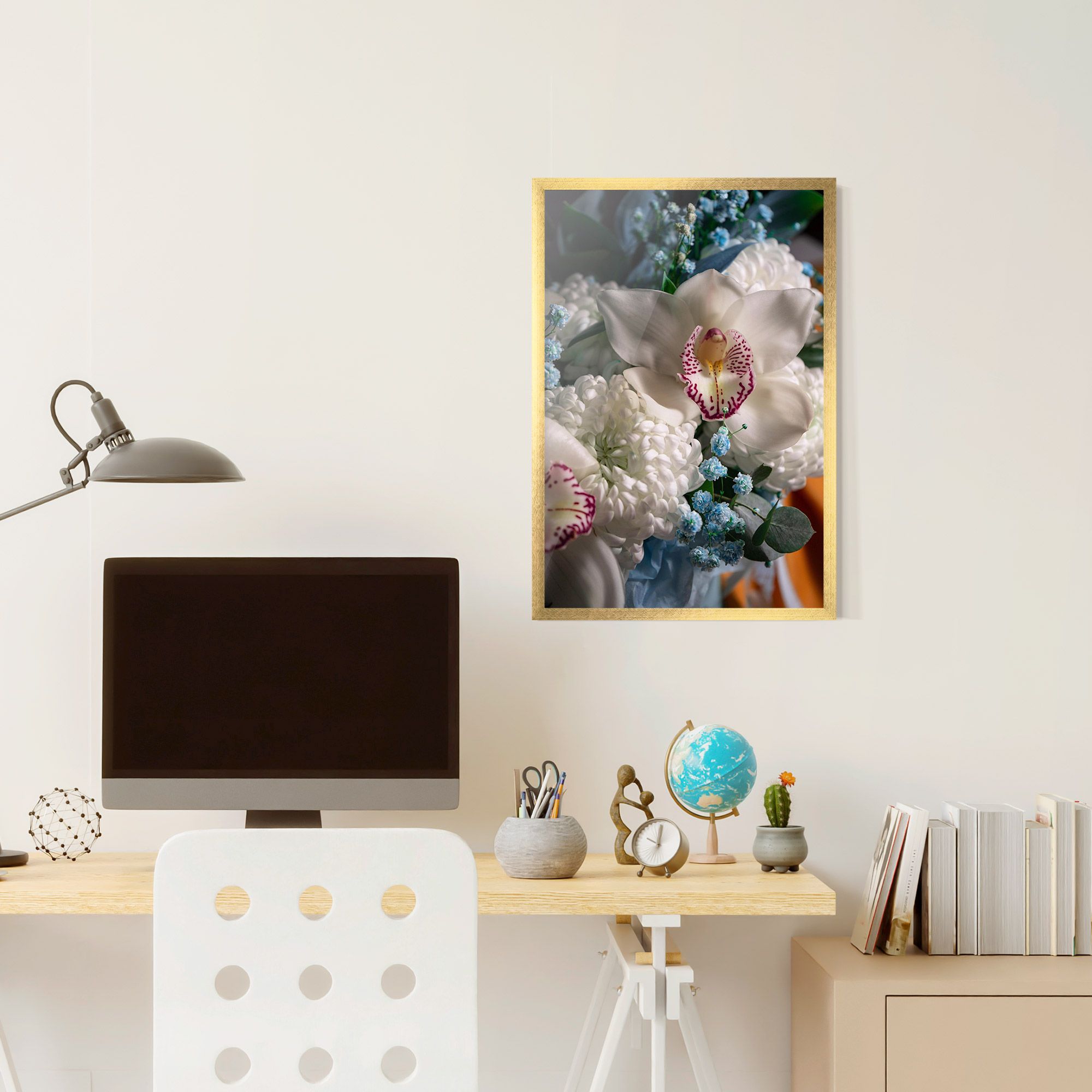 White Orchid With Blue mockup 6