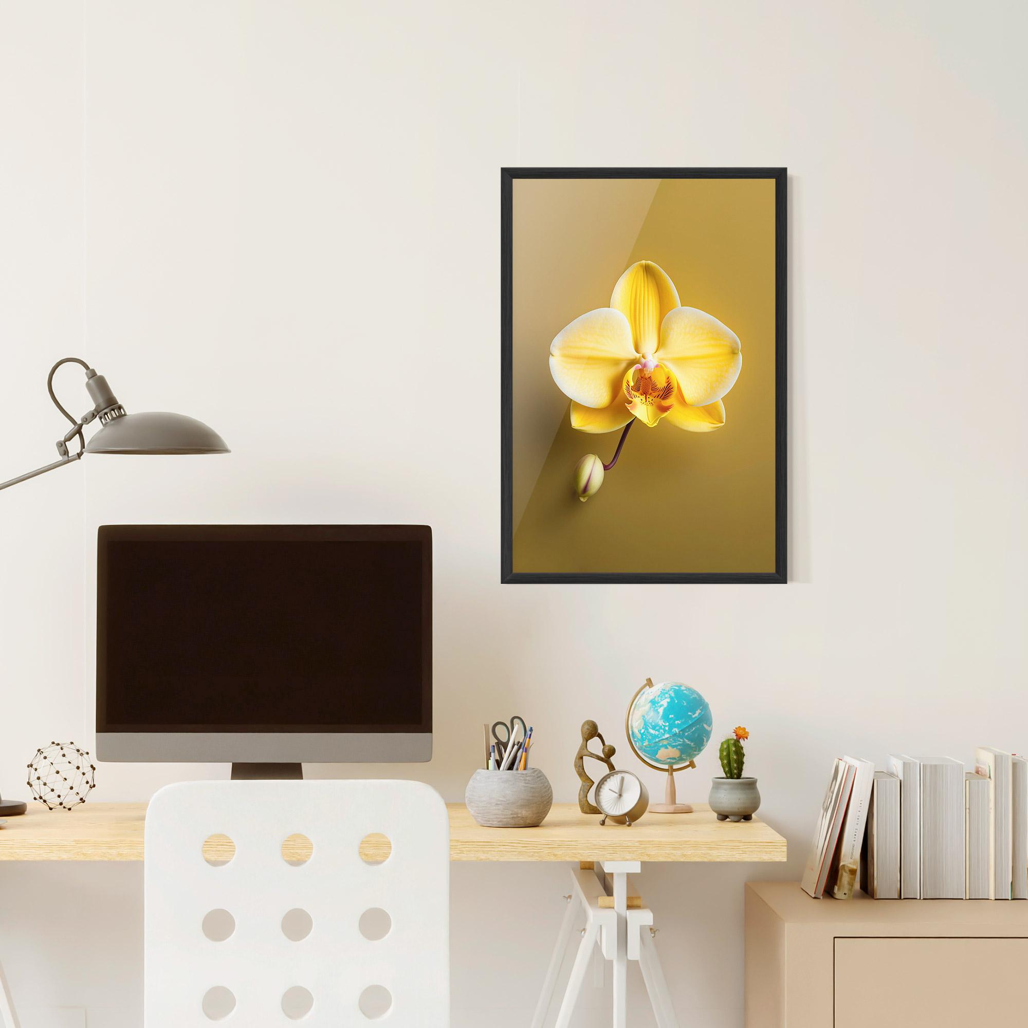 Poster Înrămat Pastel Yellow Orchid mockup 6