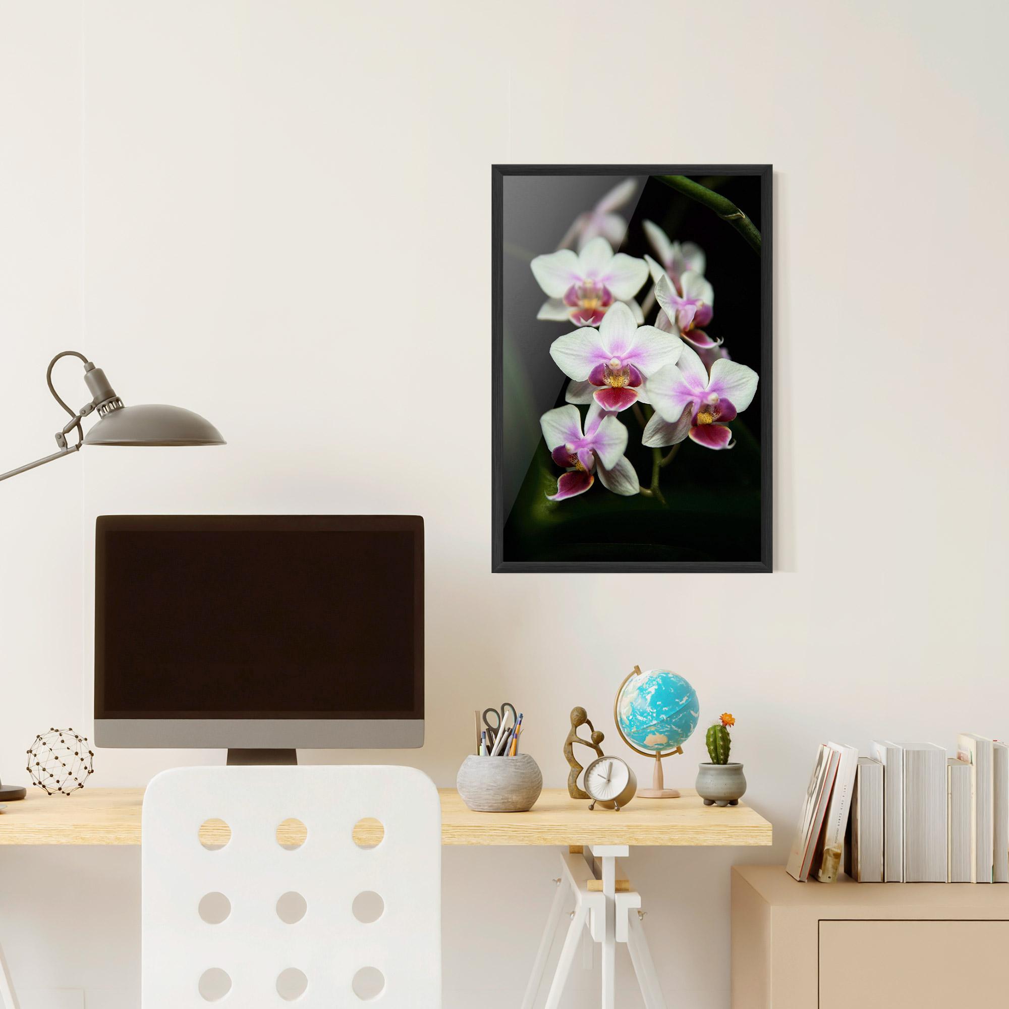 Poster Înrămat Wild White Purple Orchid mockup 6