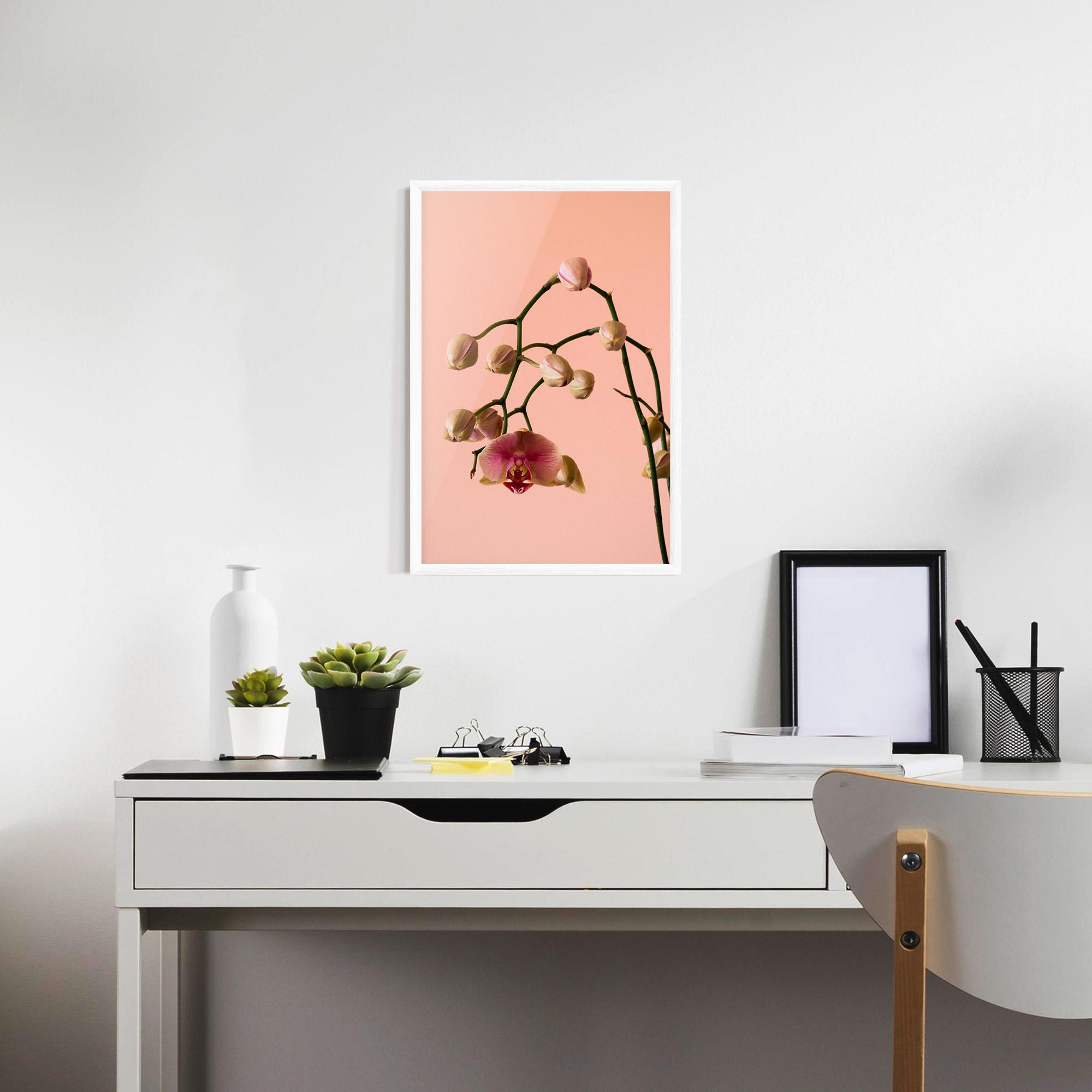 Poster Înrămat Orchids On Pink mockup 7