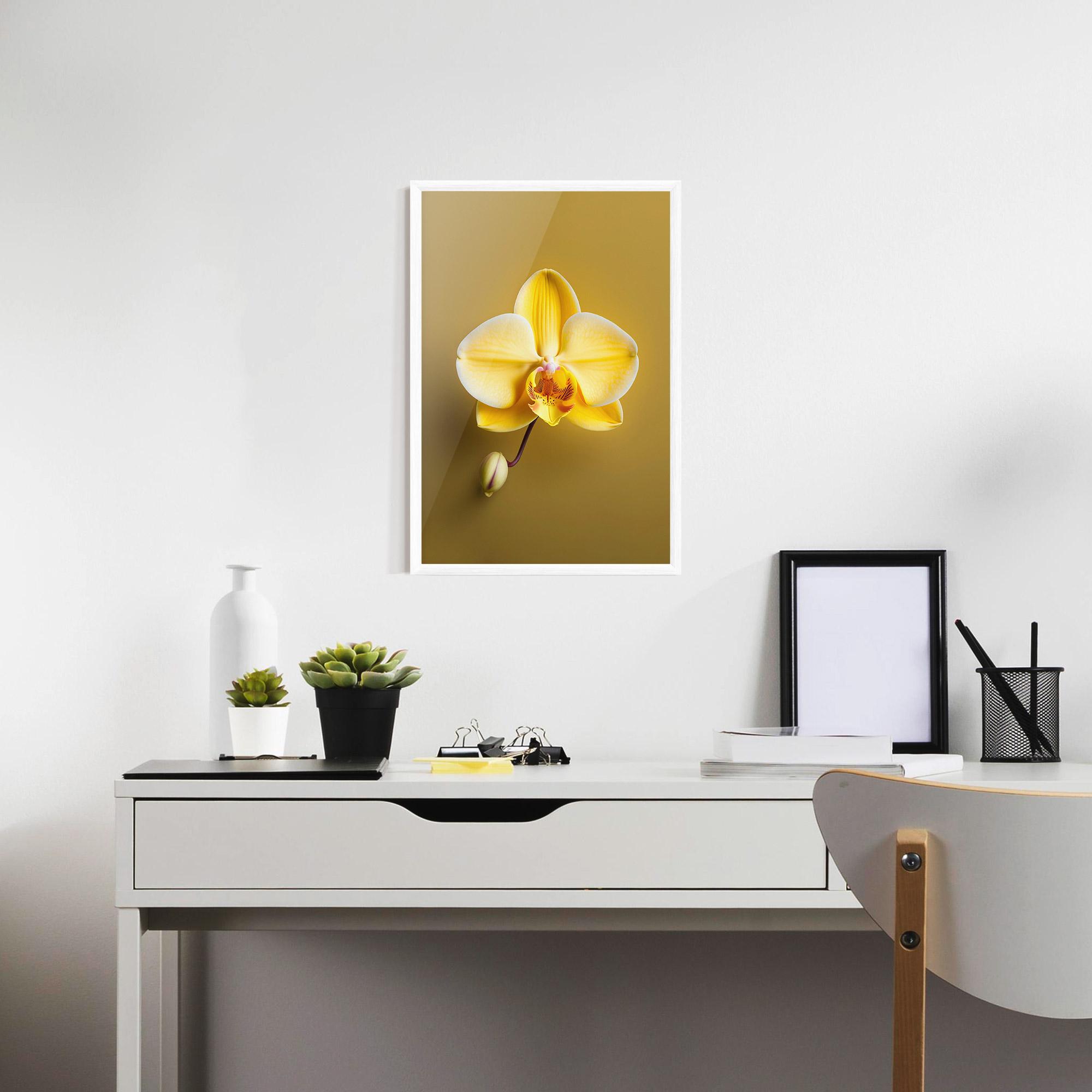 Poster Înrămat Pastel Yellow Orchid mockup 7