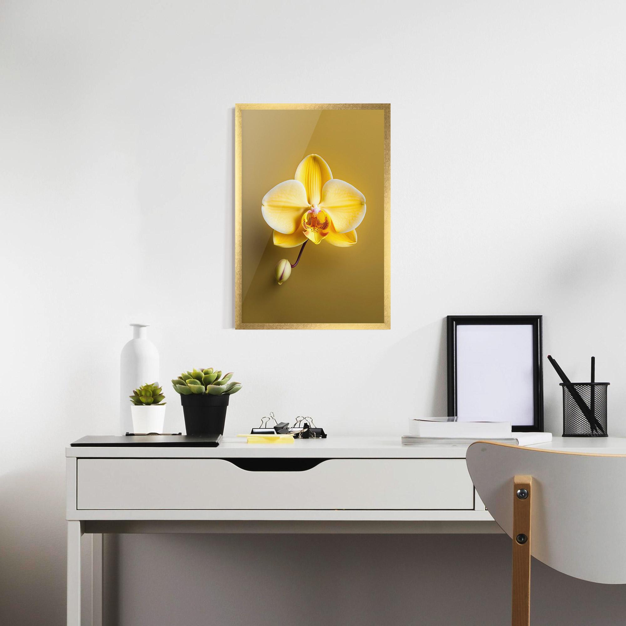 Poster Înrămat Pastel Yellow Orchid mockup 7