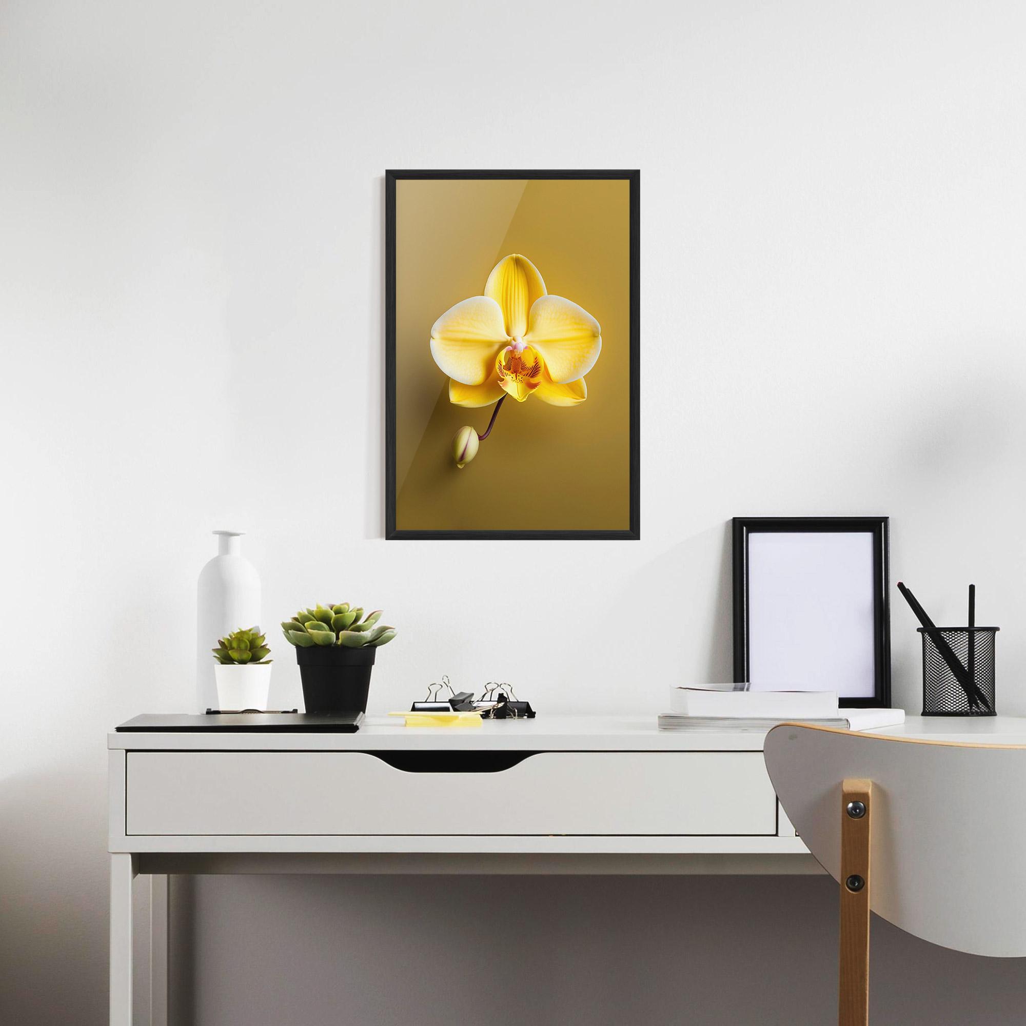 Poster Înrămat Pastel Yellow Orchid mockup 7