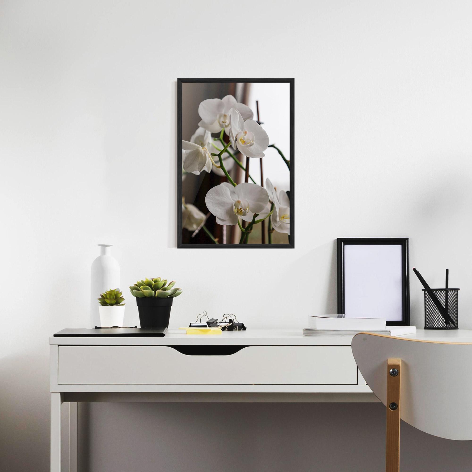 Poster Înrămat White Orchid Growing mockup 7