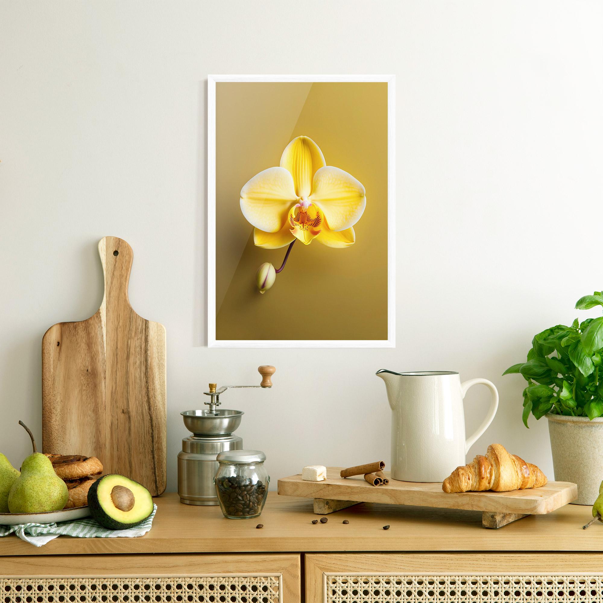 Poster Înrămat Pastel Yellow Orchid mockup 8