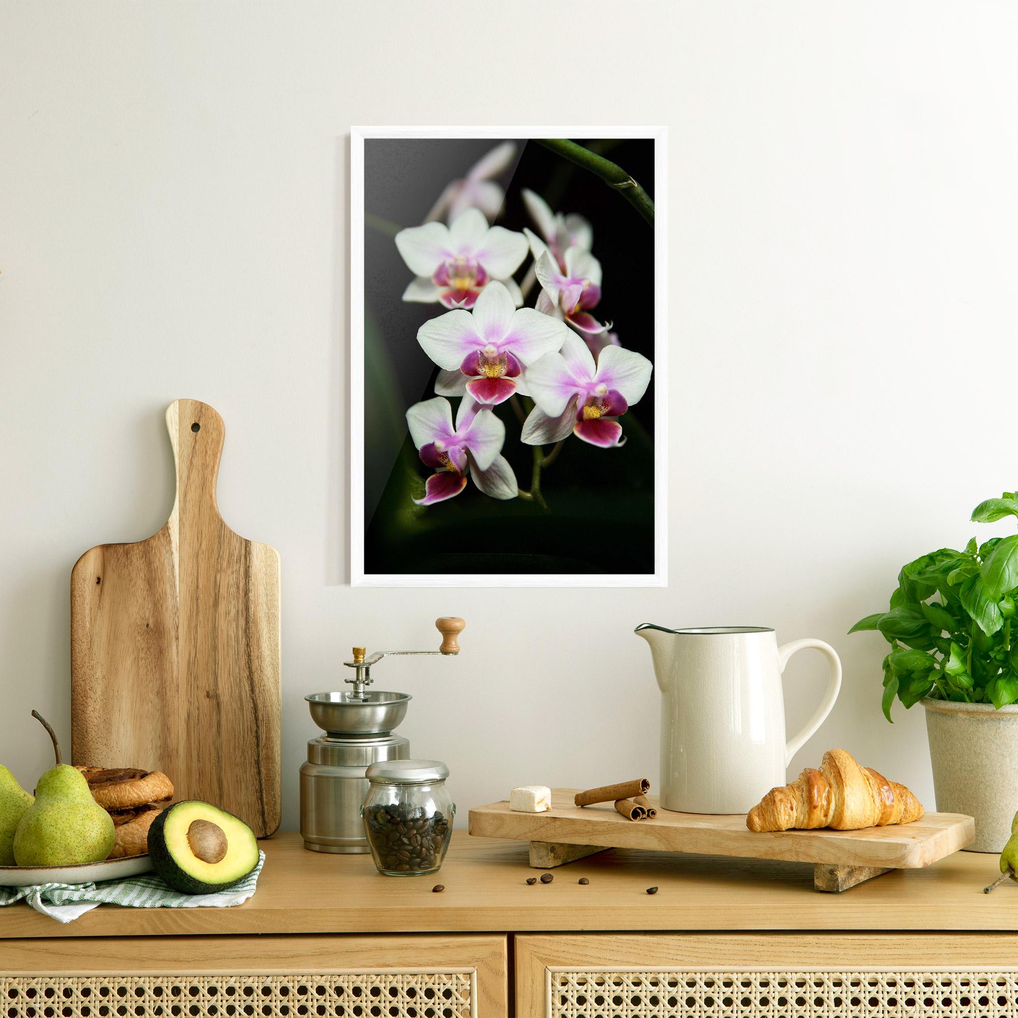 Poster Înrămat Wild White Purple Orchid mockup 8