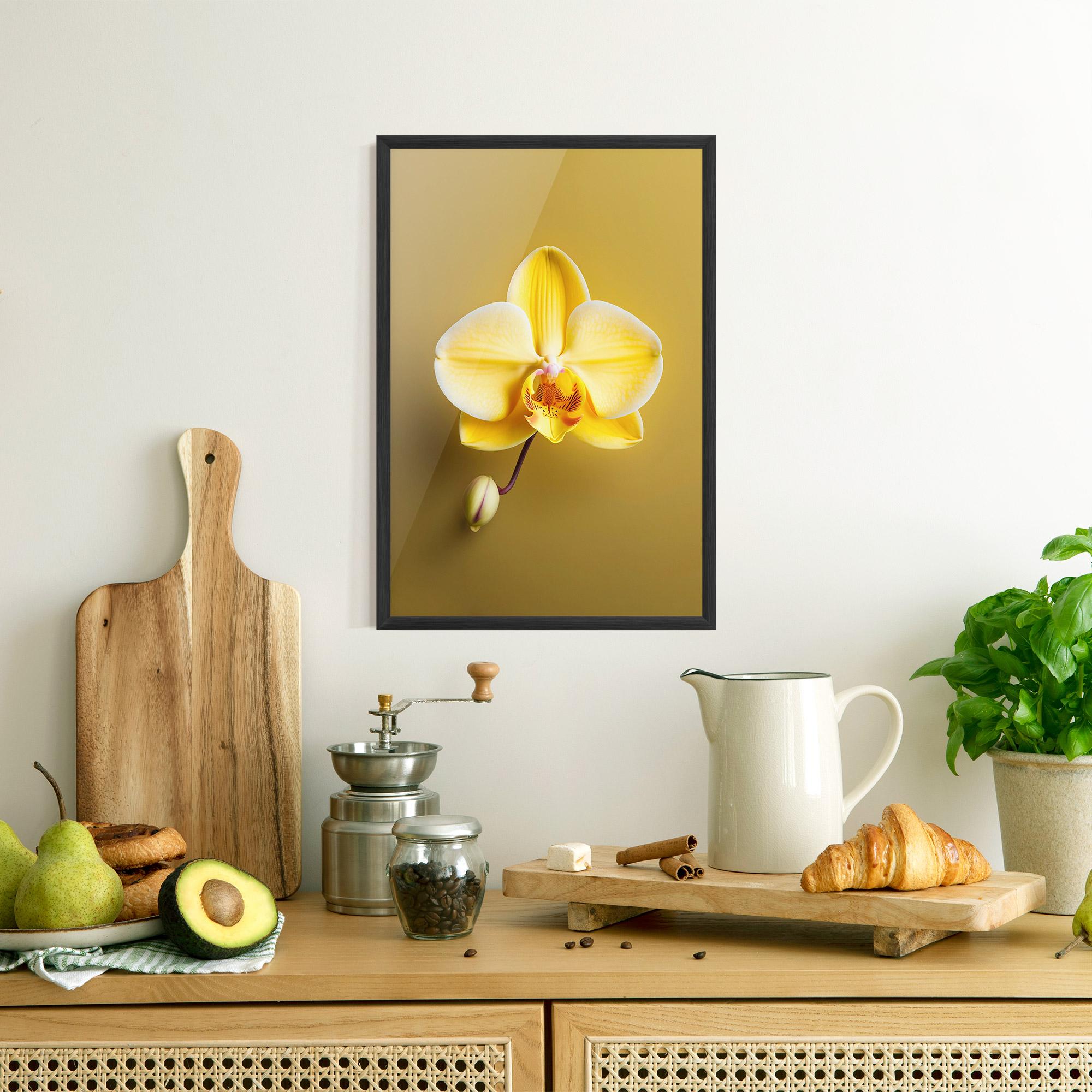 Poster Înrămat Pastel Yellow Orchid mockup 8