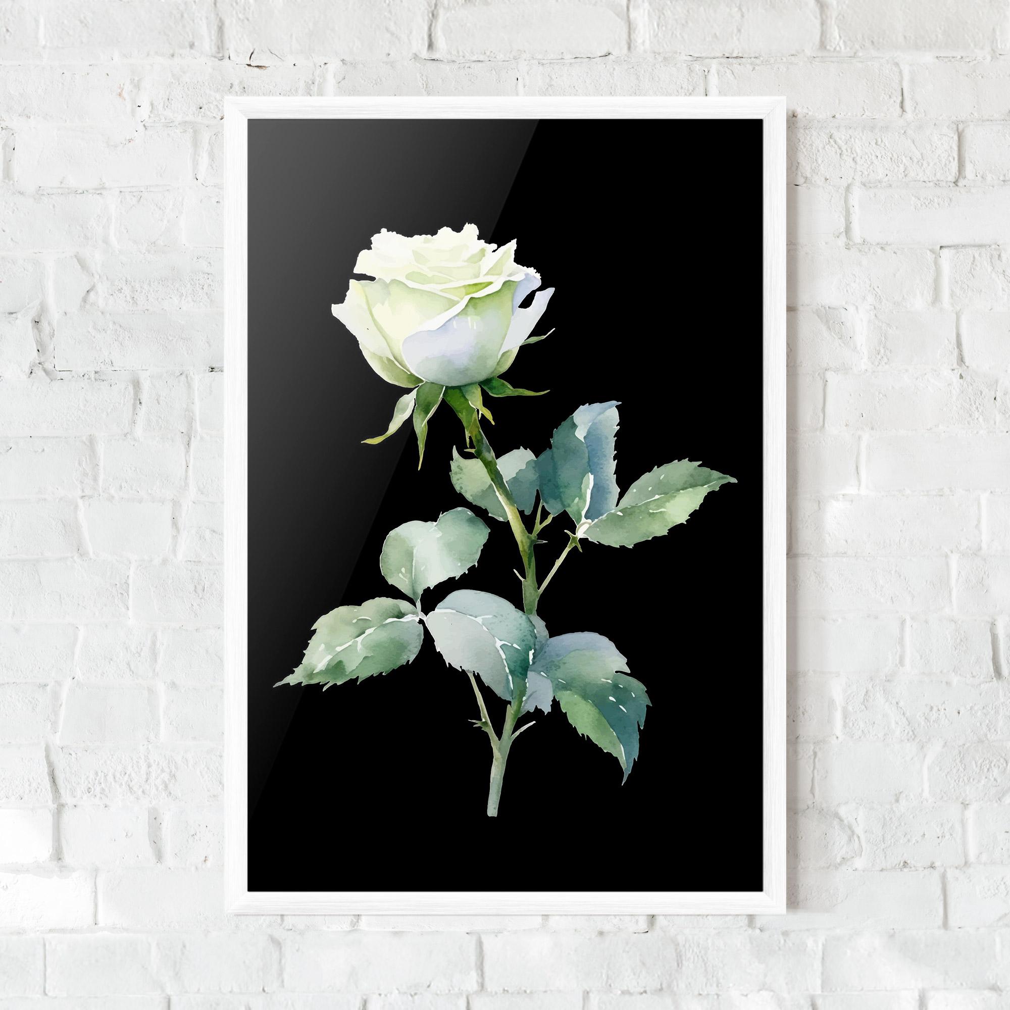 Poster Înrămat White Rose mockup 0